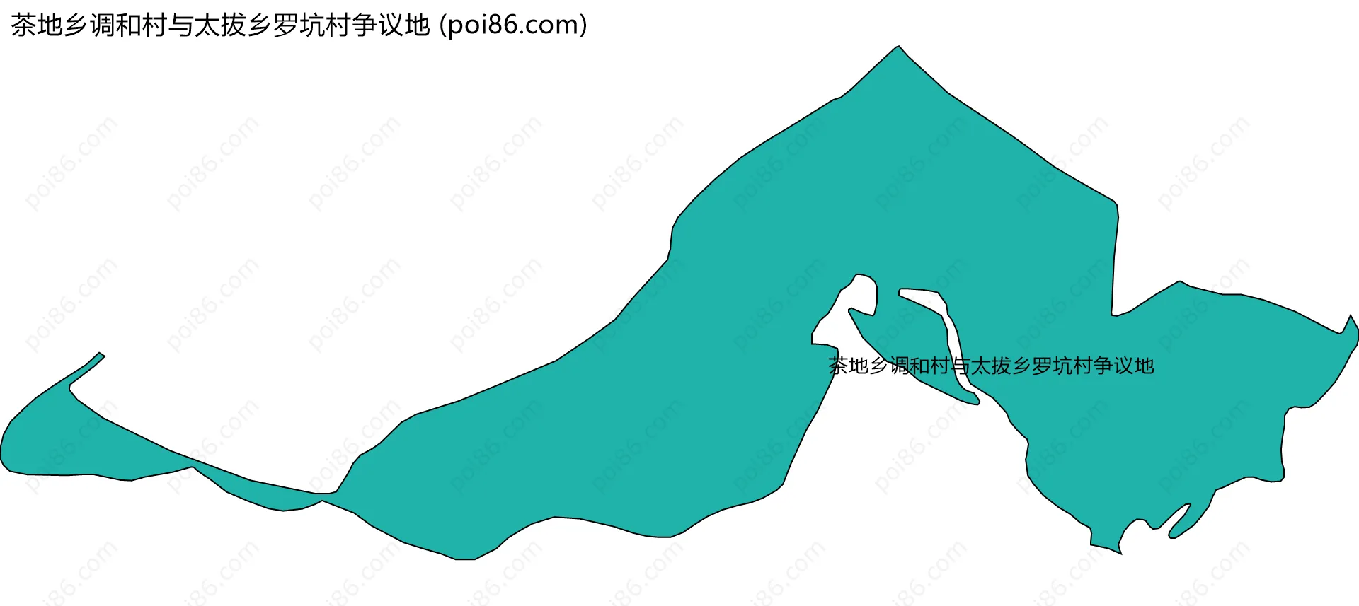 茶地乡调和村与太拔乡罗坑村争议地边界地图