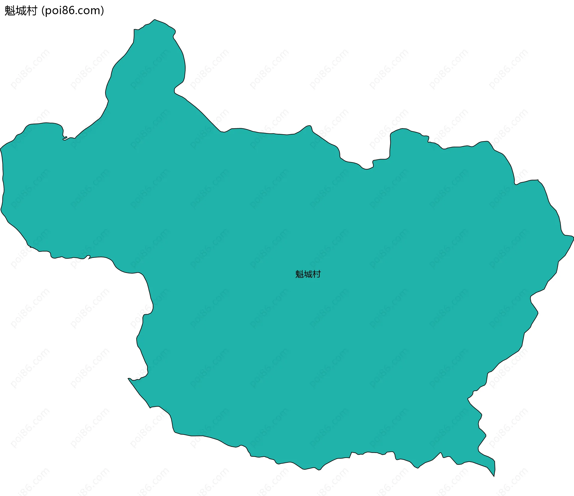 魁城村边界地图