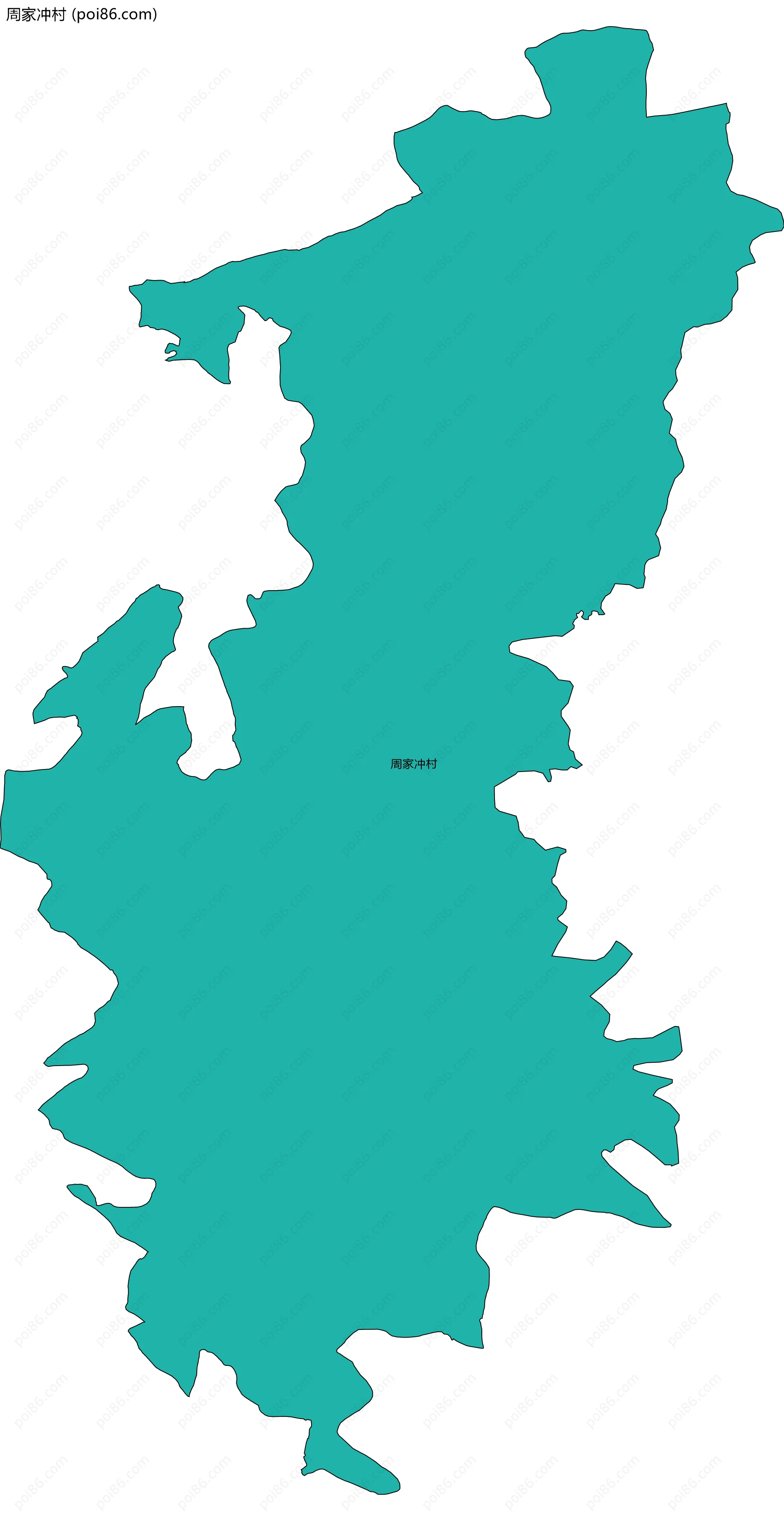 周家冲村边界地图