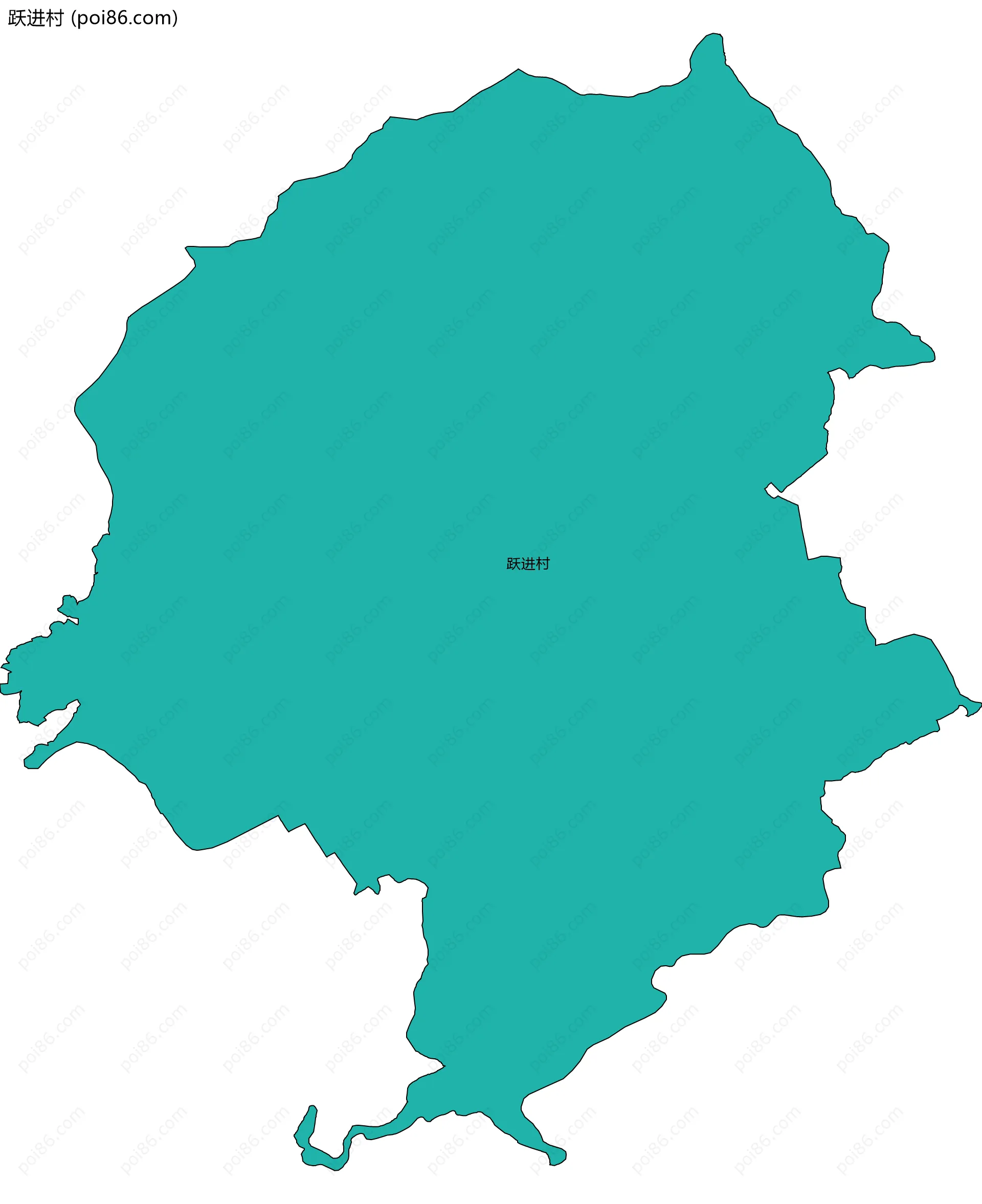 跃进村边界地图