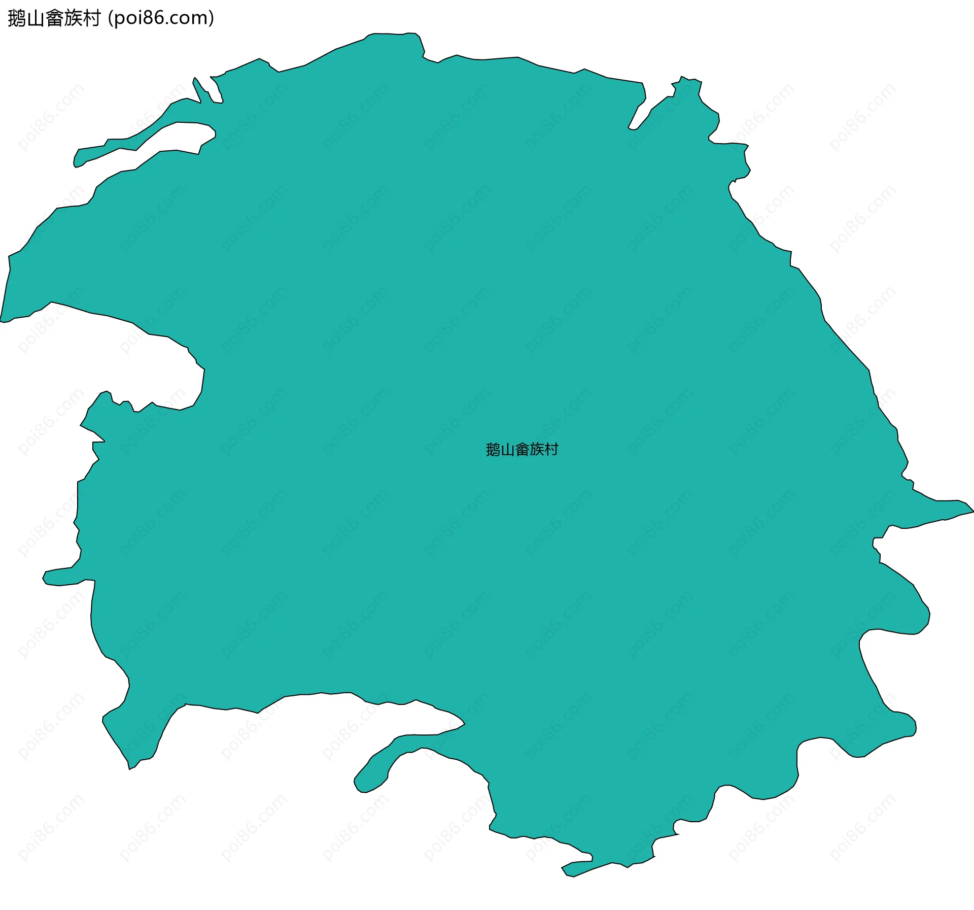 鹅山畲族村边界地图