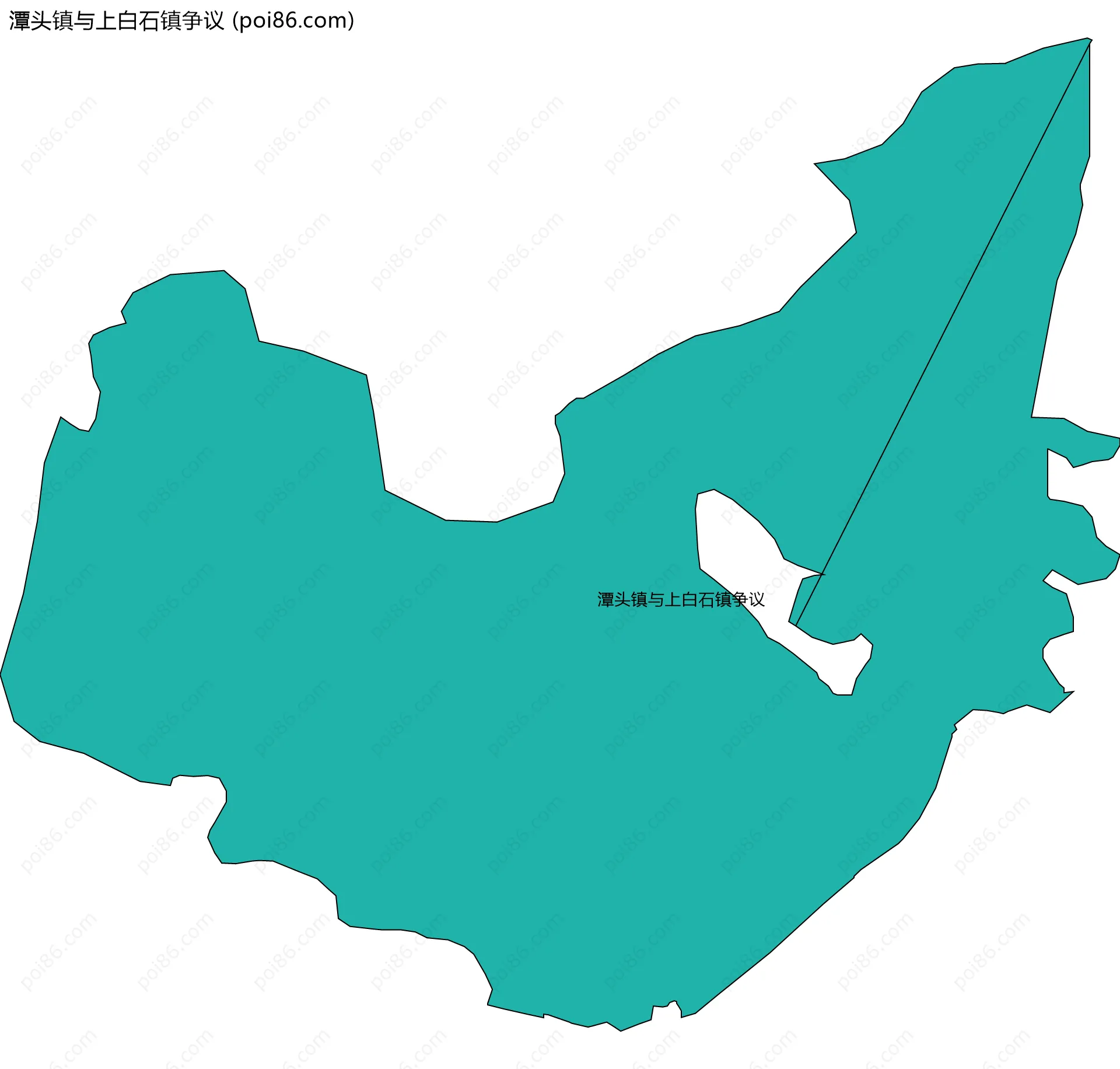 潭头镇与上白石镇争议边界地图