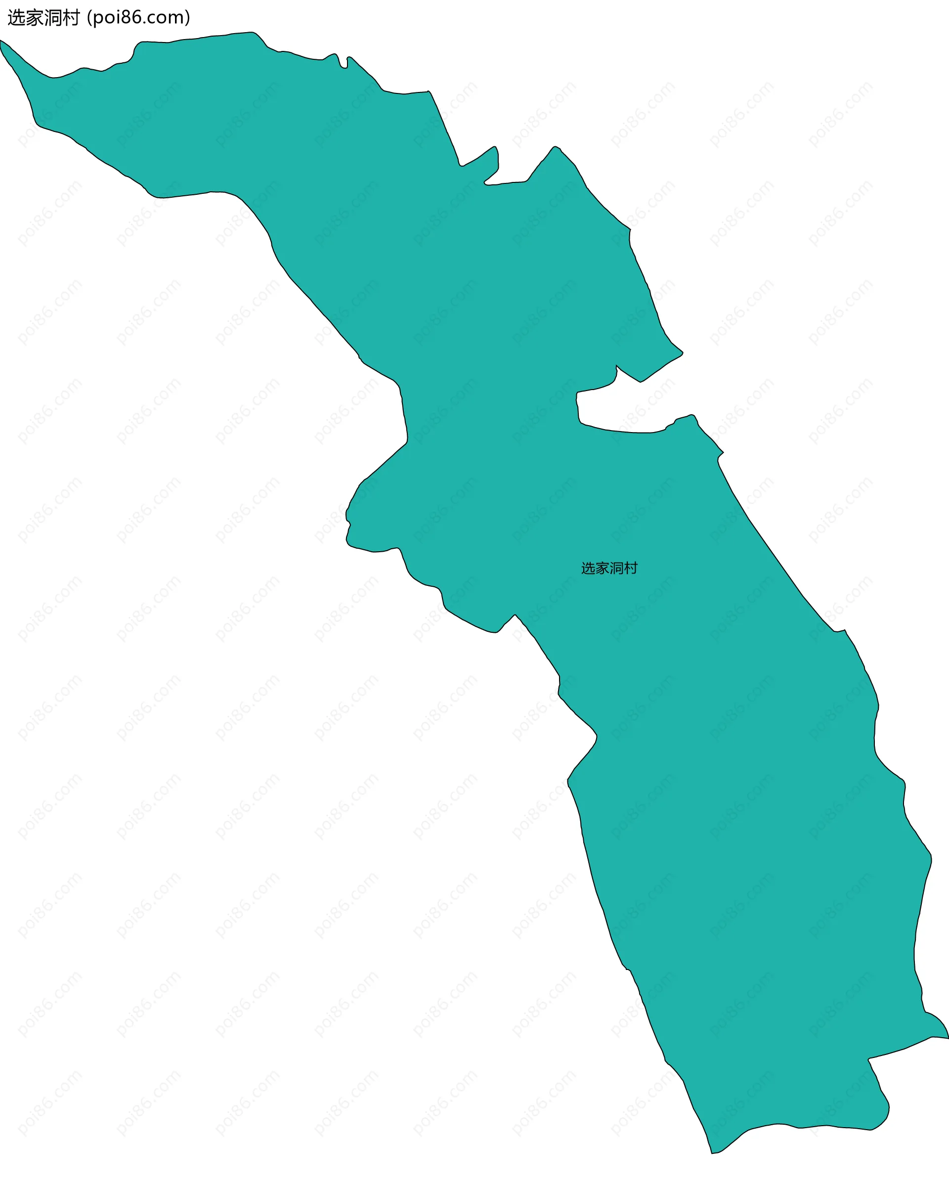 选家洞村边界地图