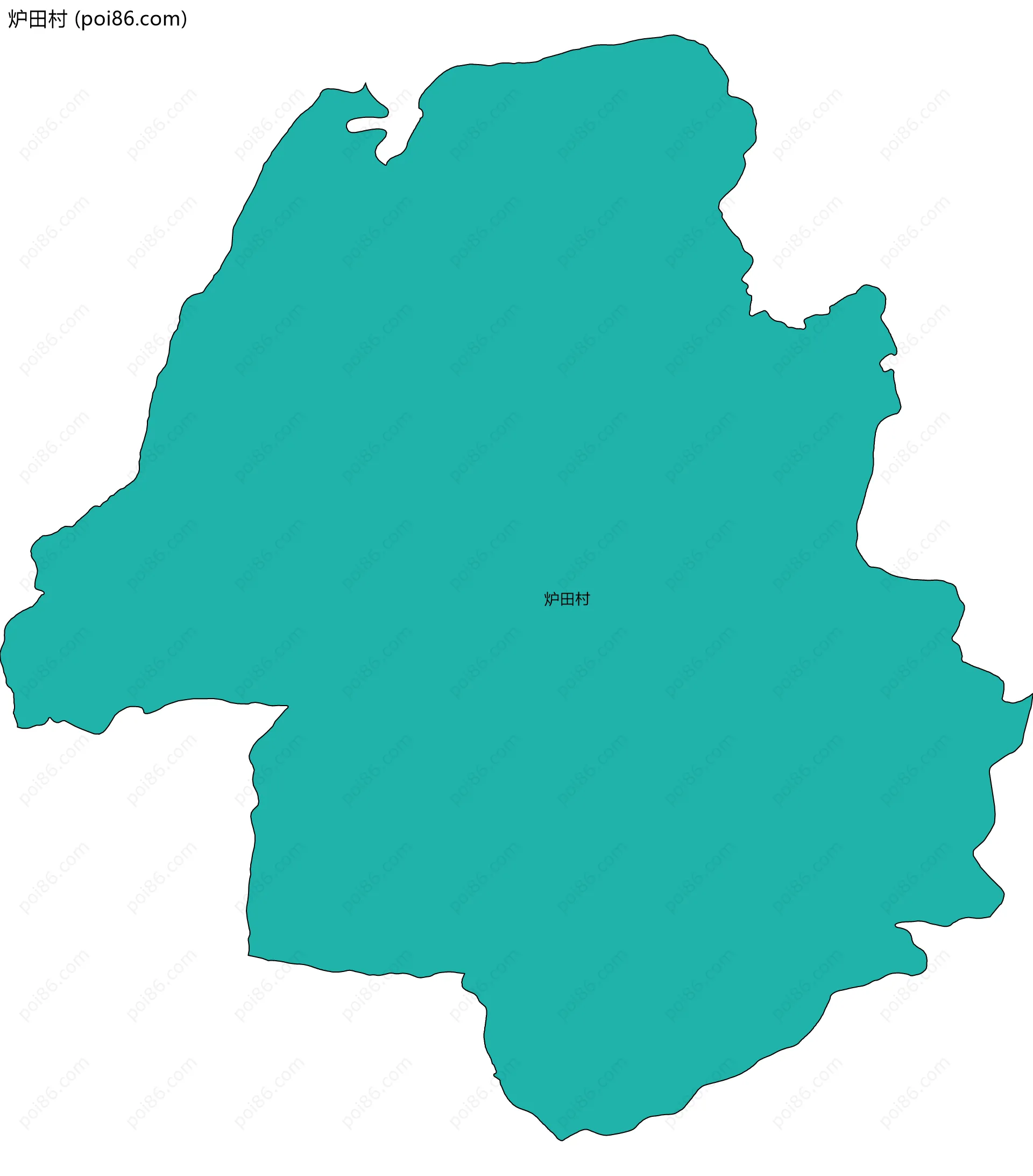 炉田村边界地图