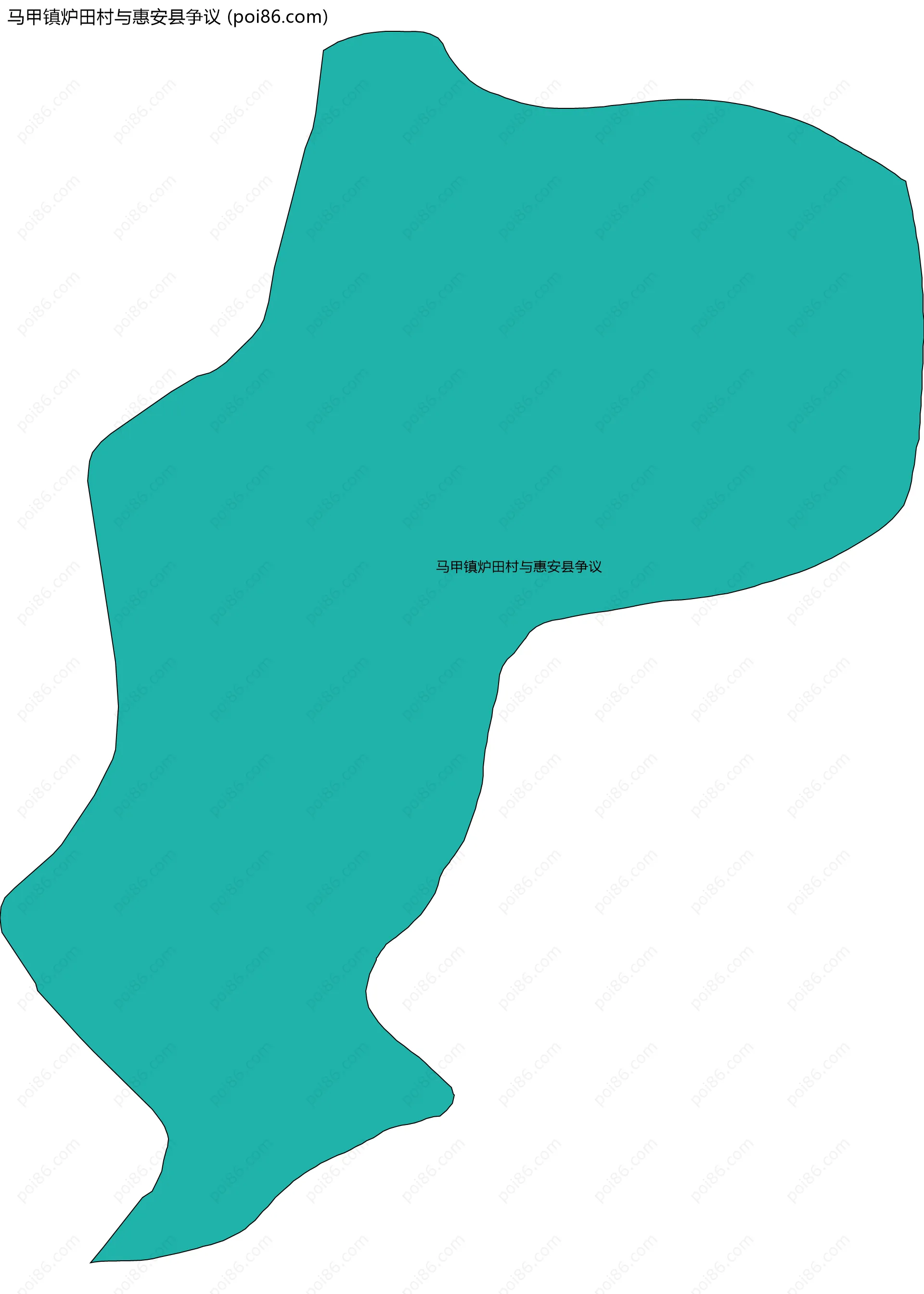 马甲镇炉田村与惠安县争议边界地图