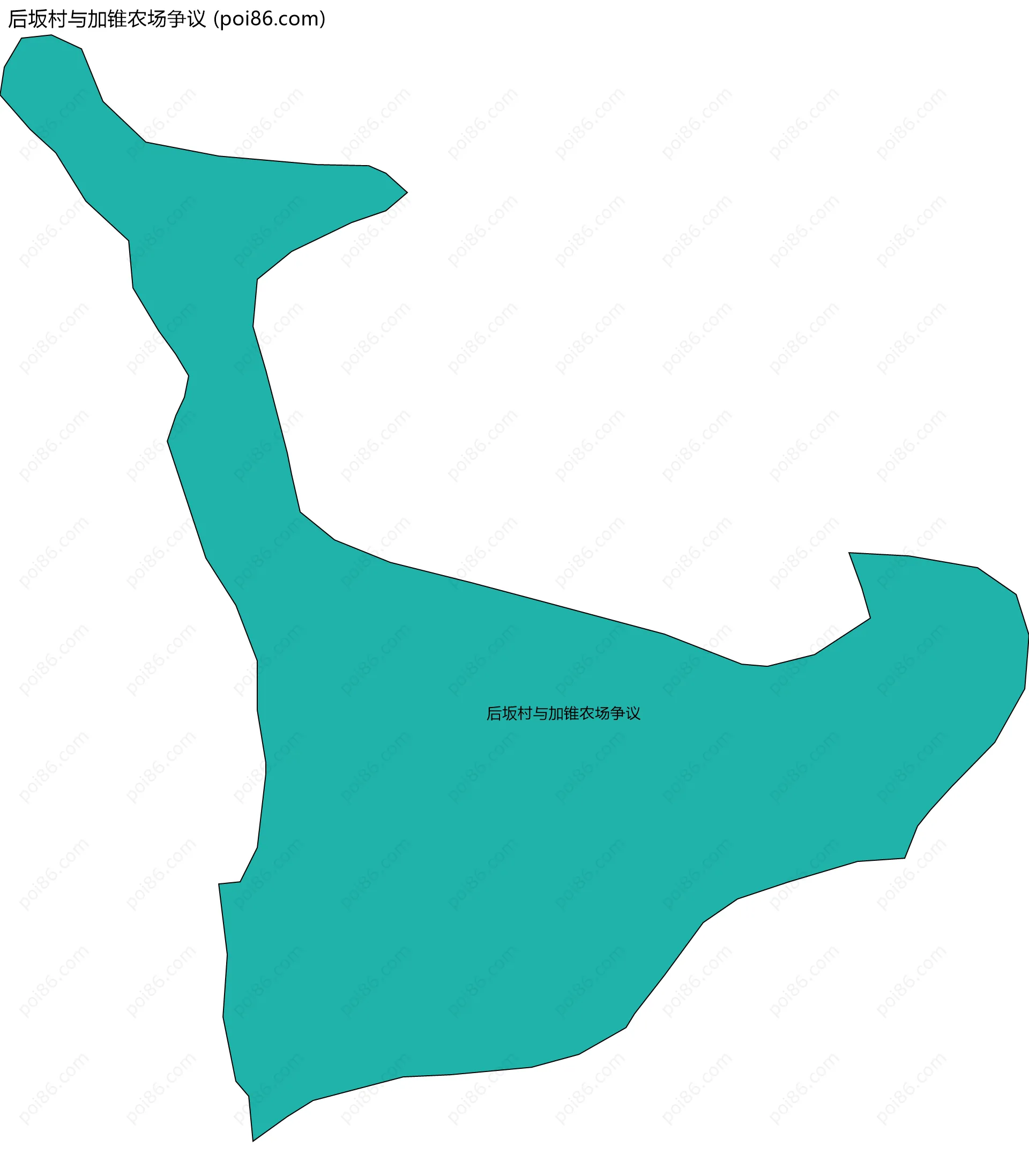 后坂村与加锥农场争议边界地图
