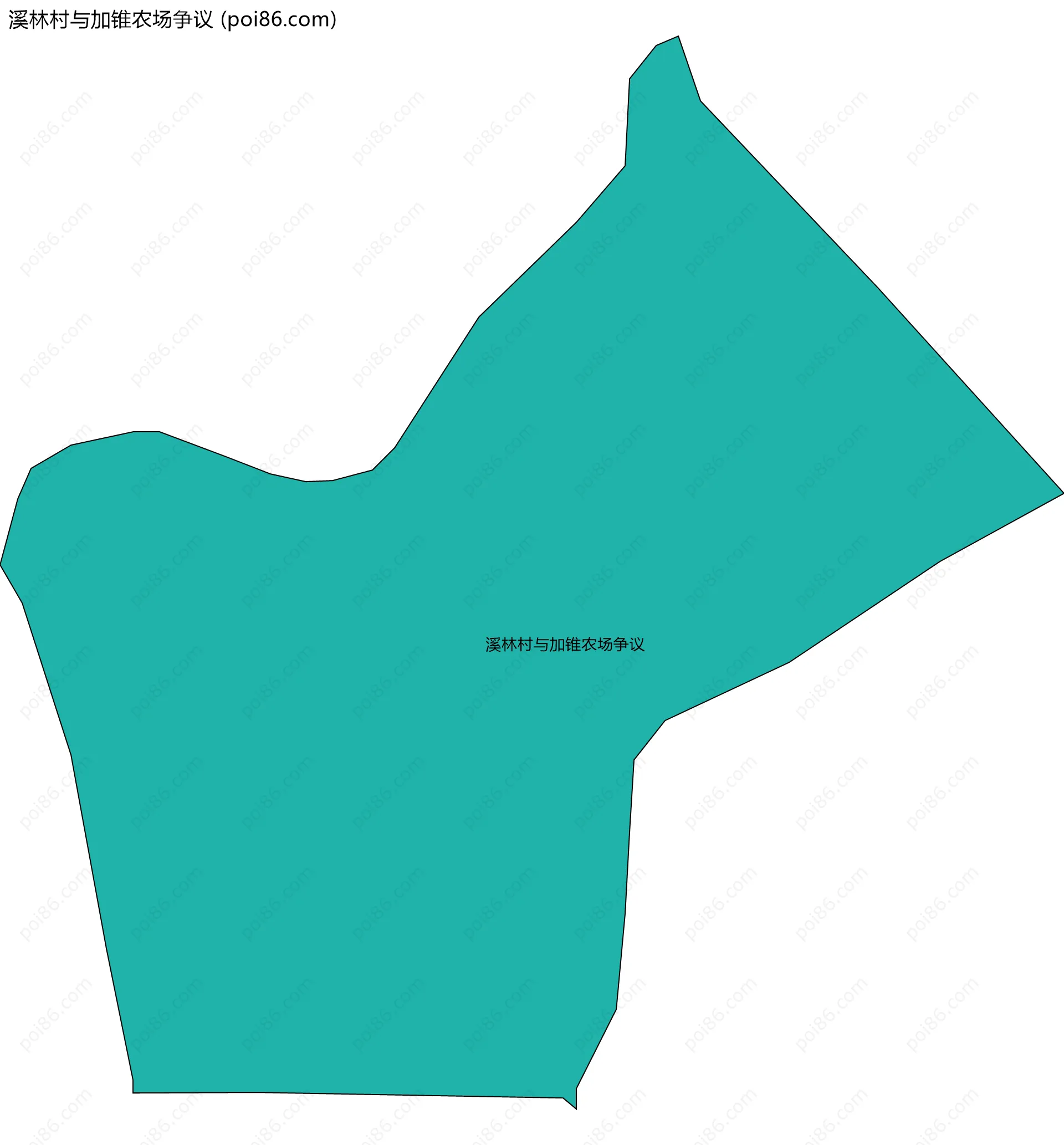 溪林村与加锥农场争议边界地图