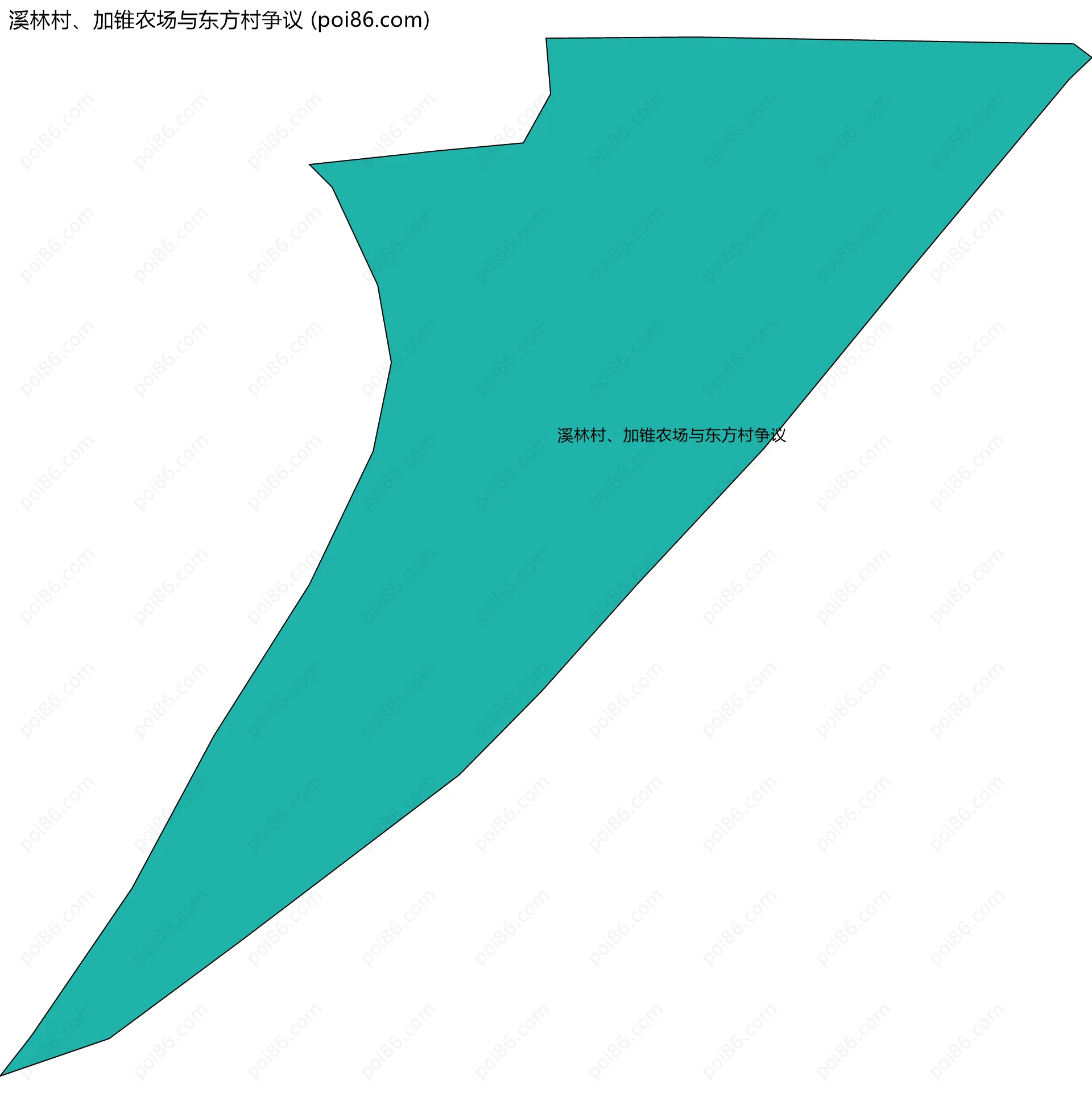 溪林村、加锥农场与东方村争议边界地图