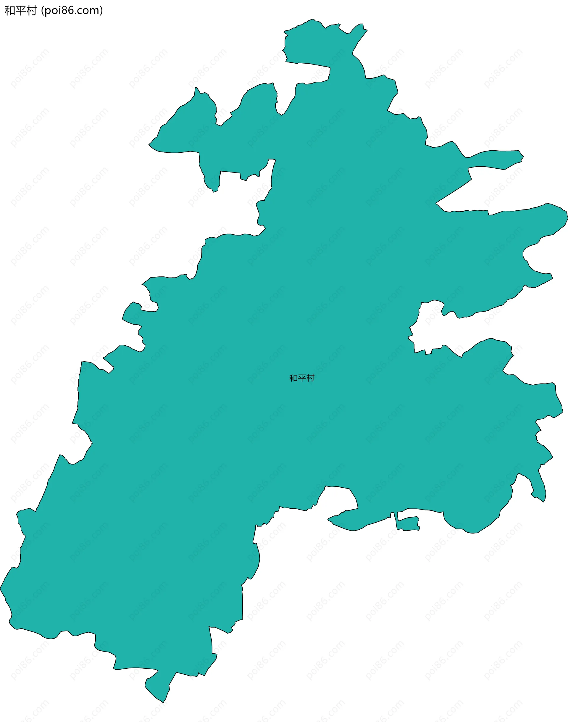 和平村边界地图