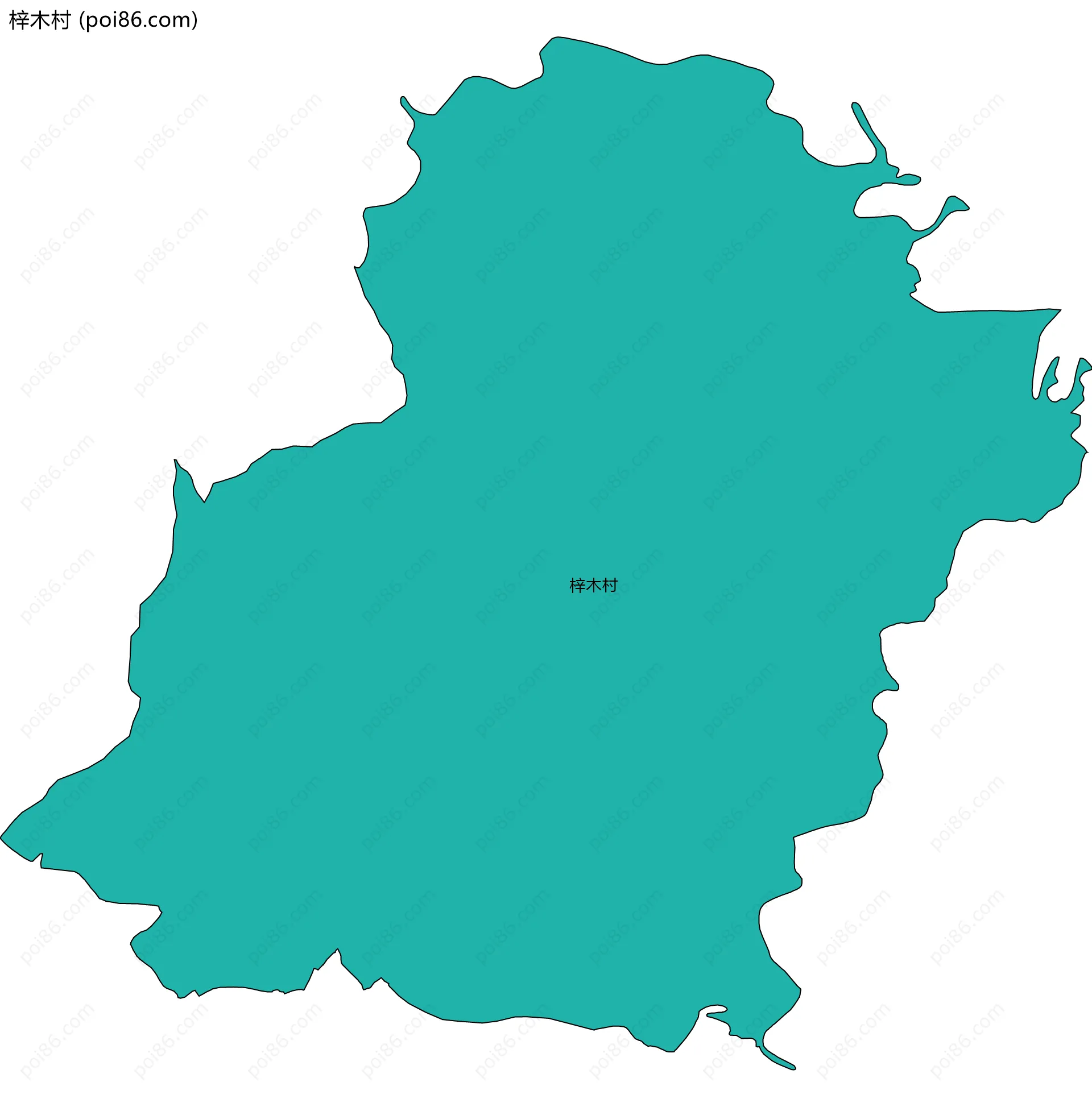 梓木村边界地图