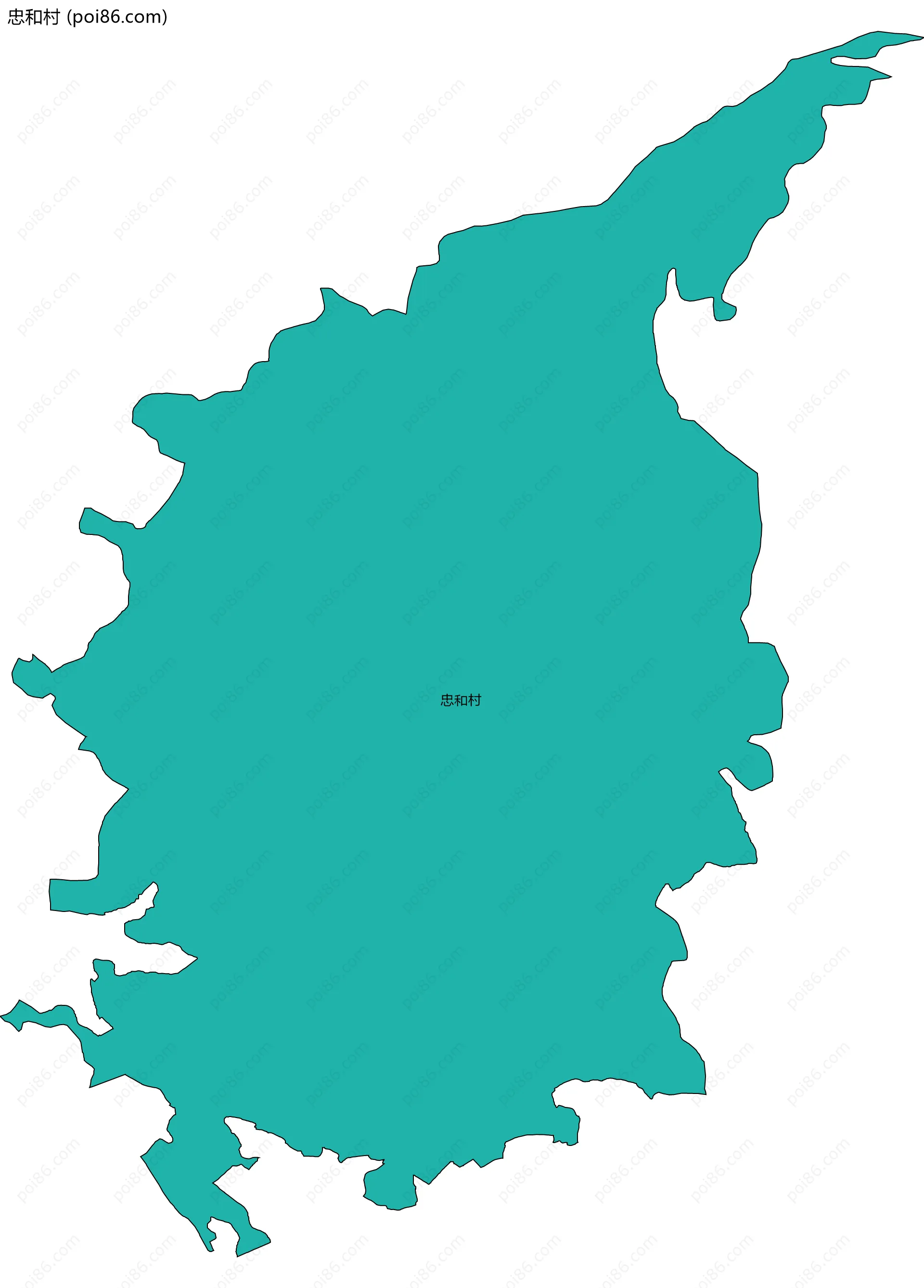 忠和村边界地图