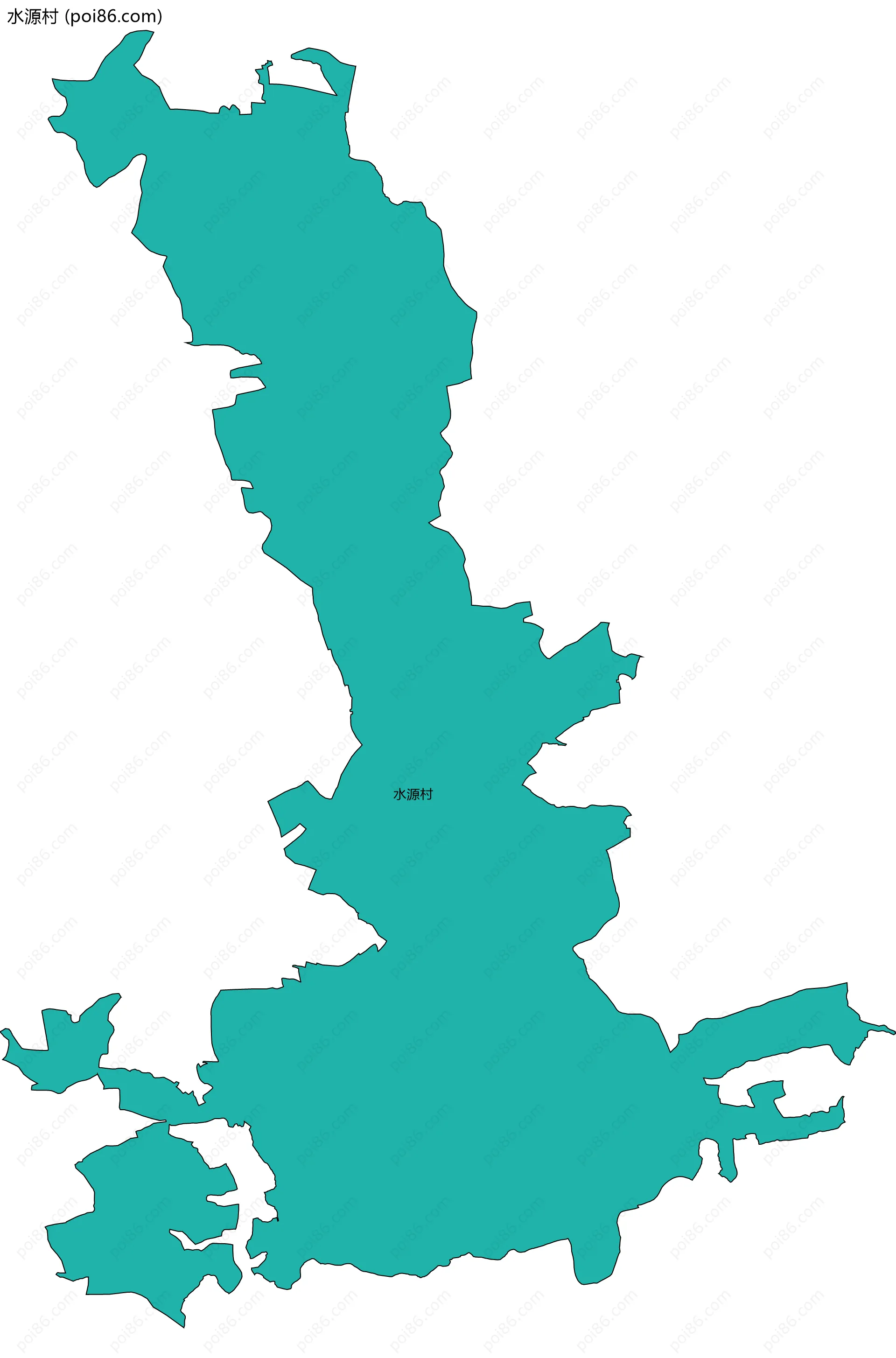 水源村边界地图