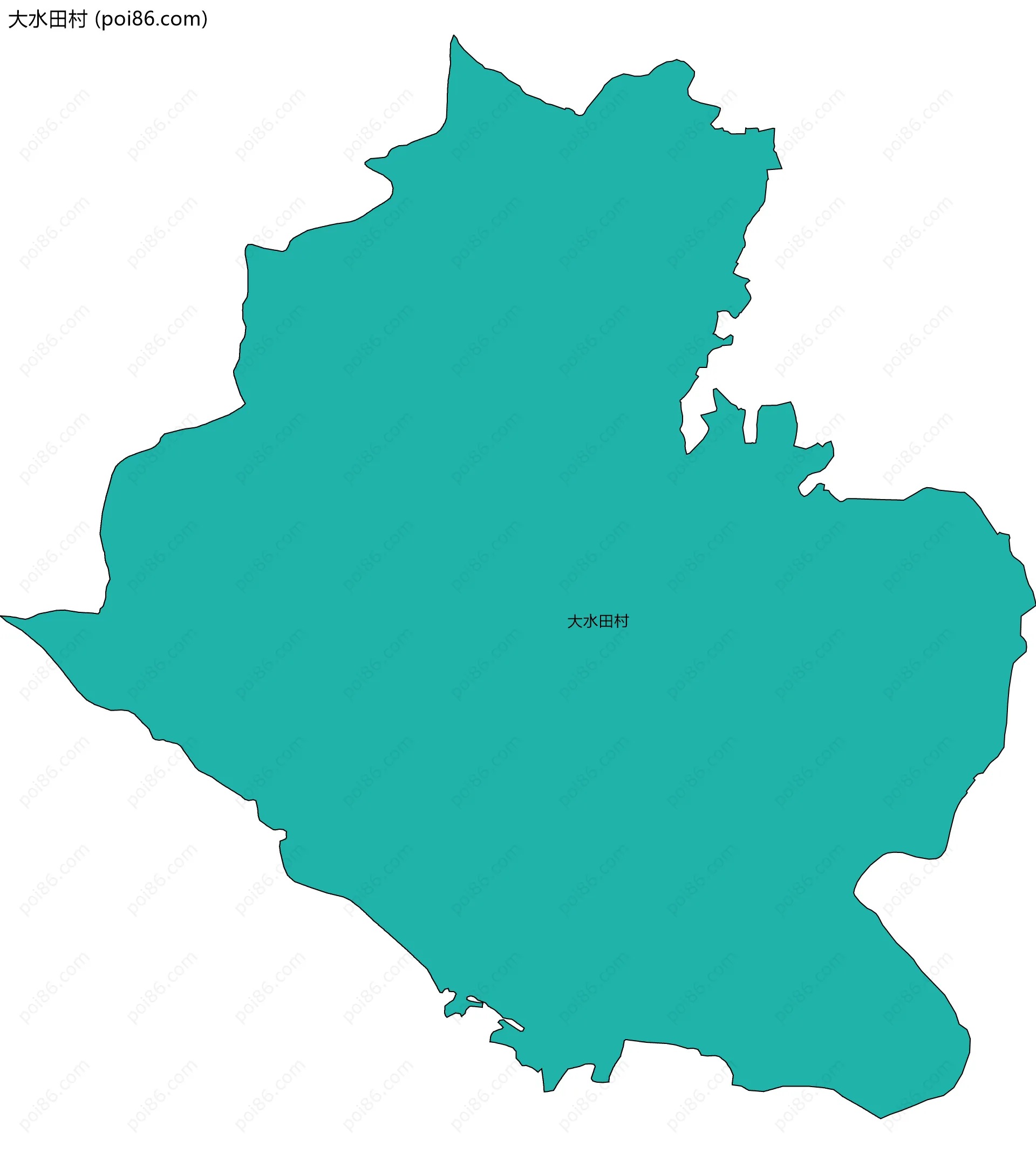 大水田村边界地图