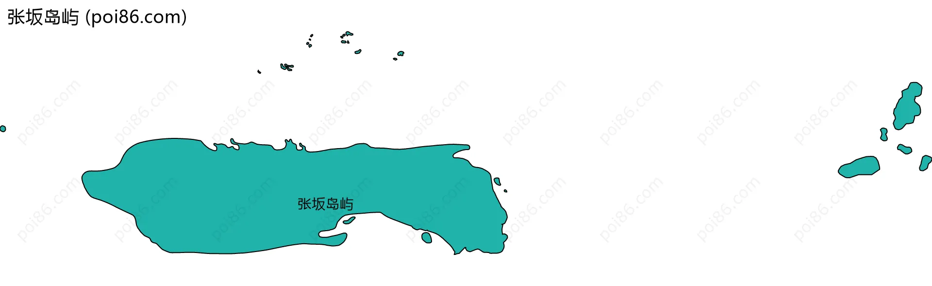 张坂岛屿边界地图(五级行政区划)