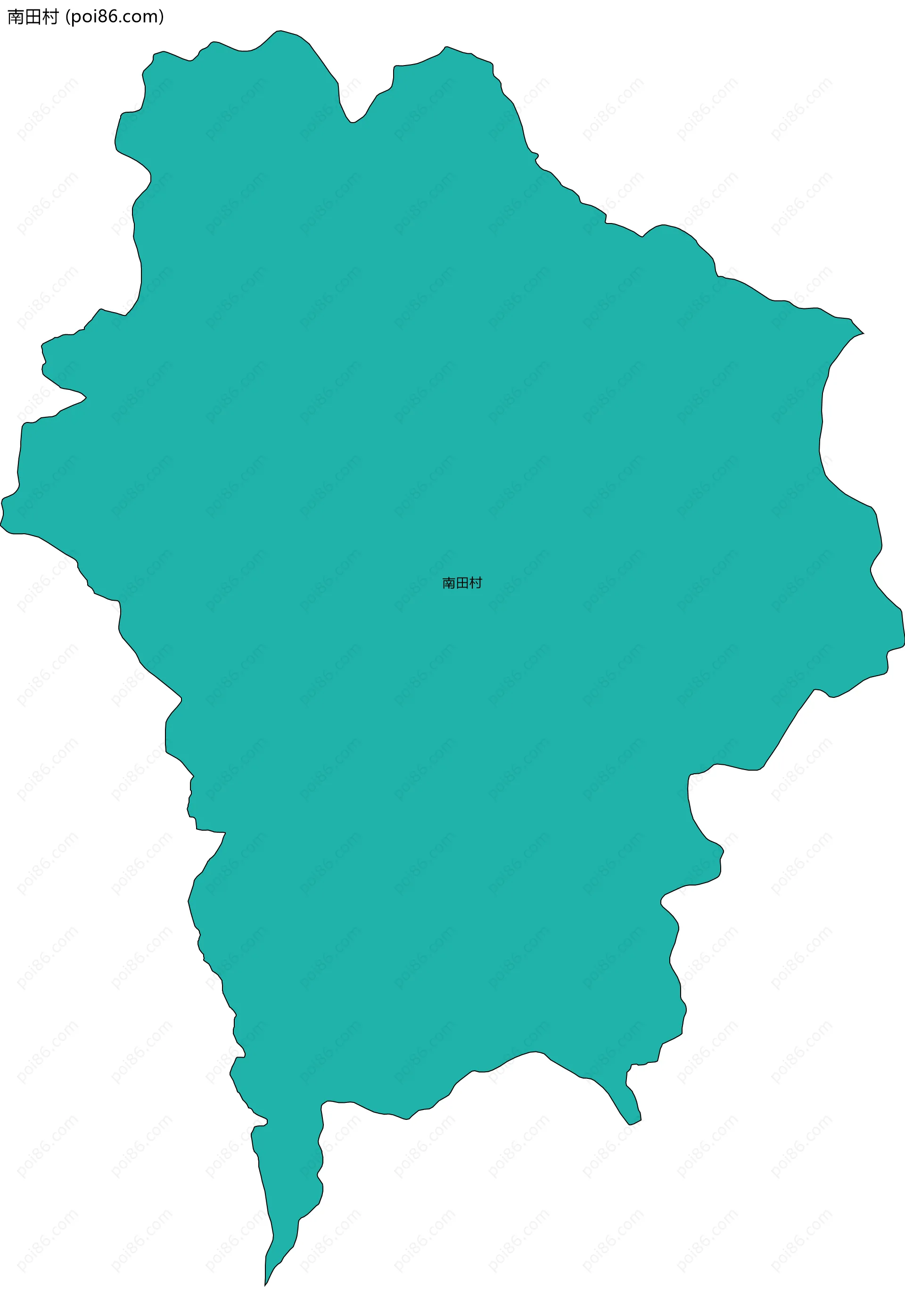 南田村边界地图