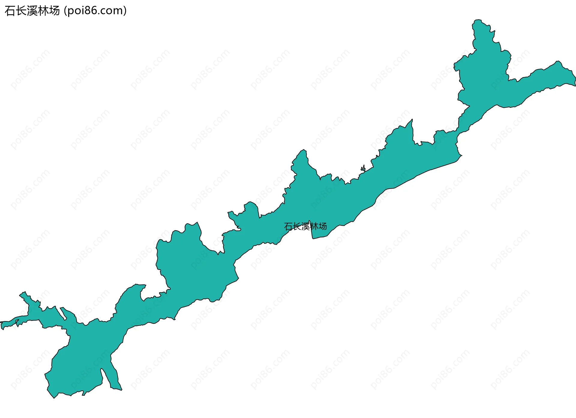 石长溪林场边界地图(五级行政区划)