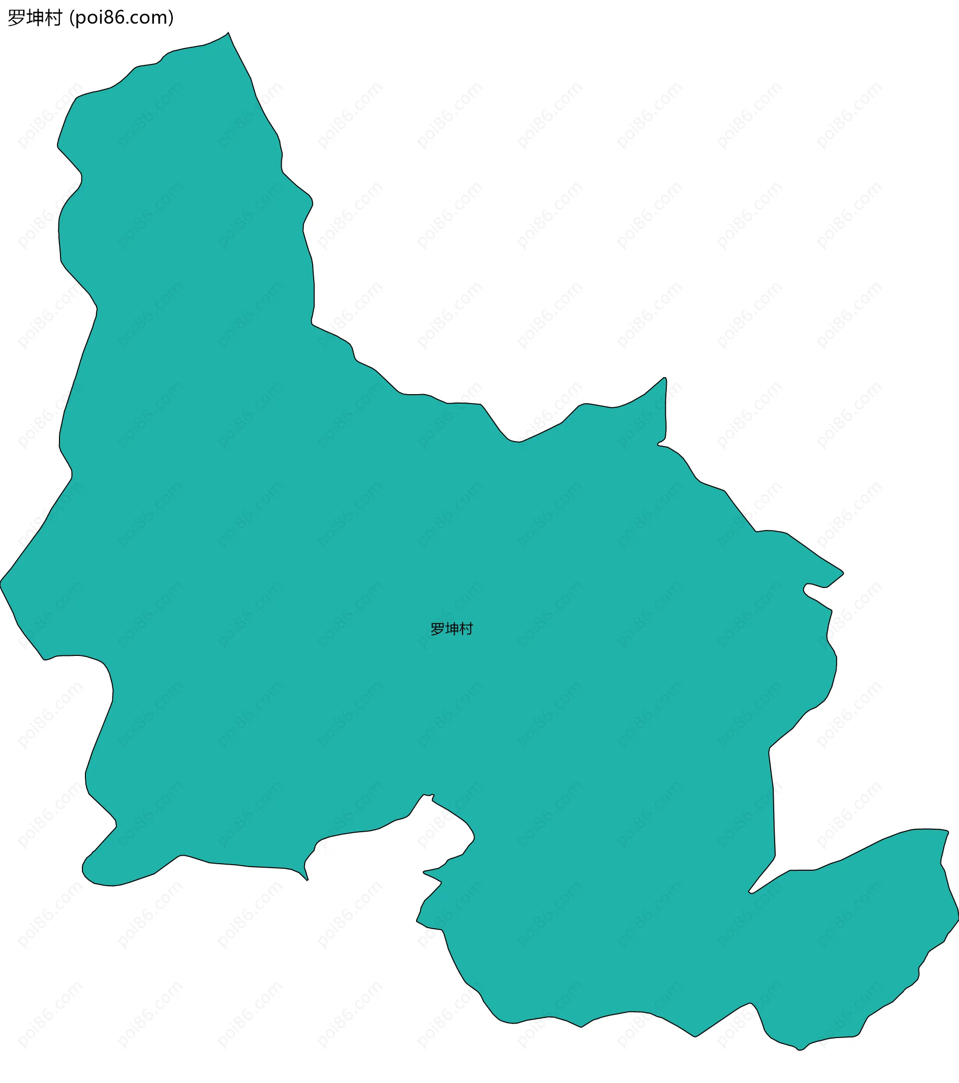 罗坤村边界地图