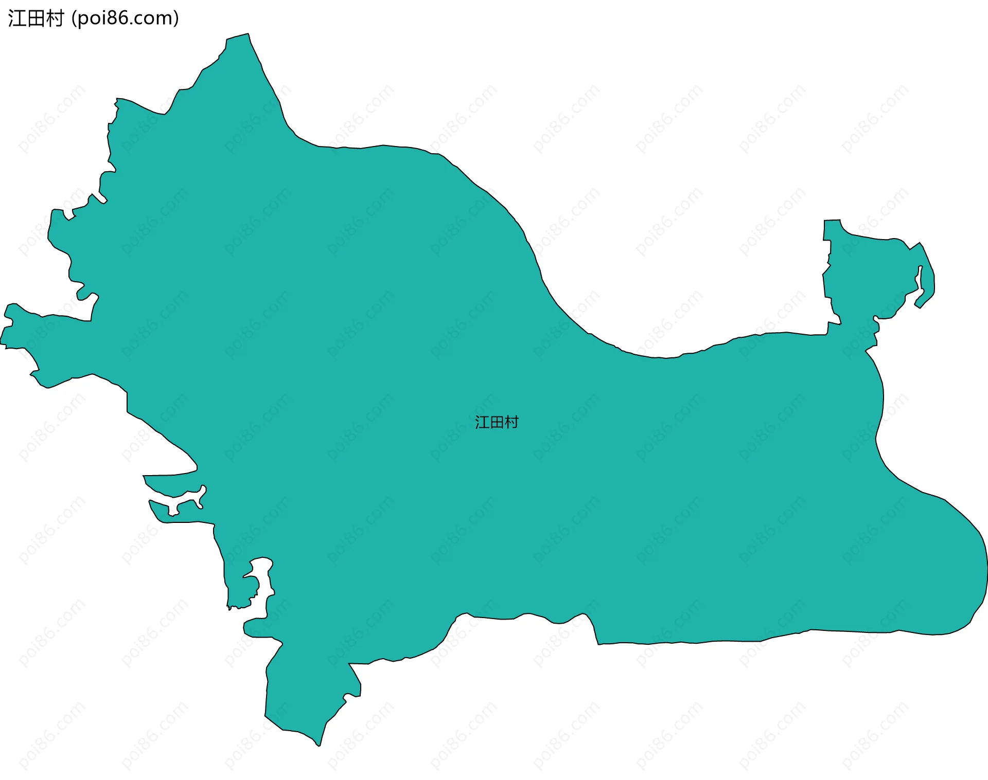 江田村边界地图