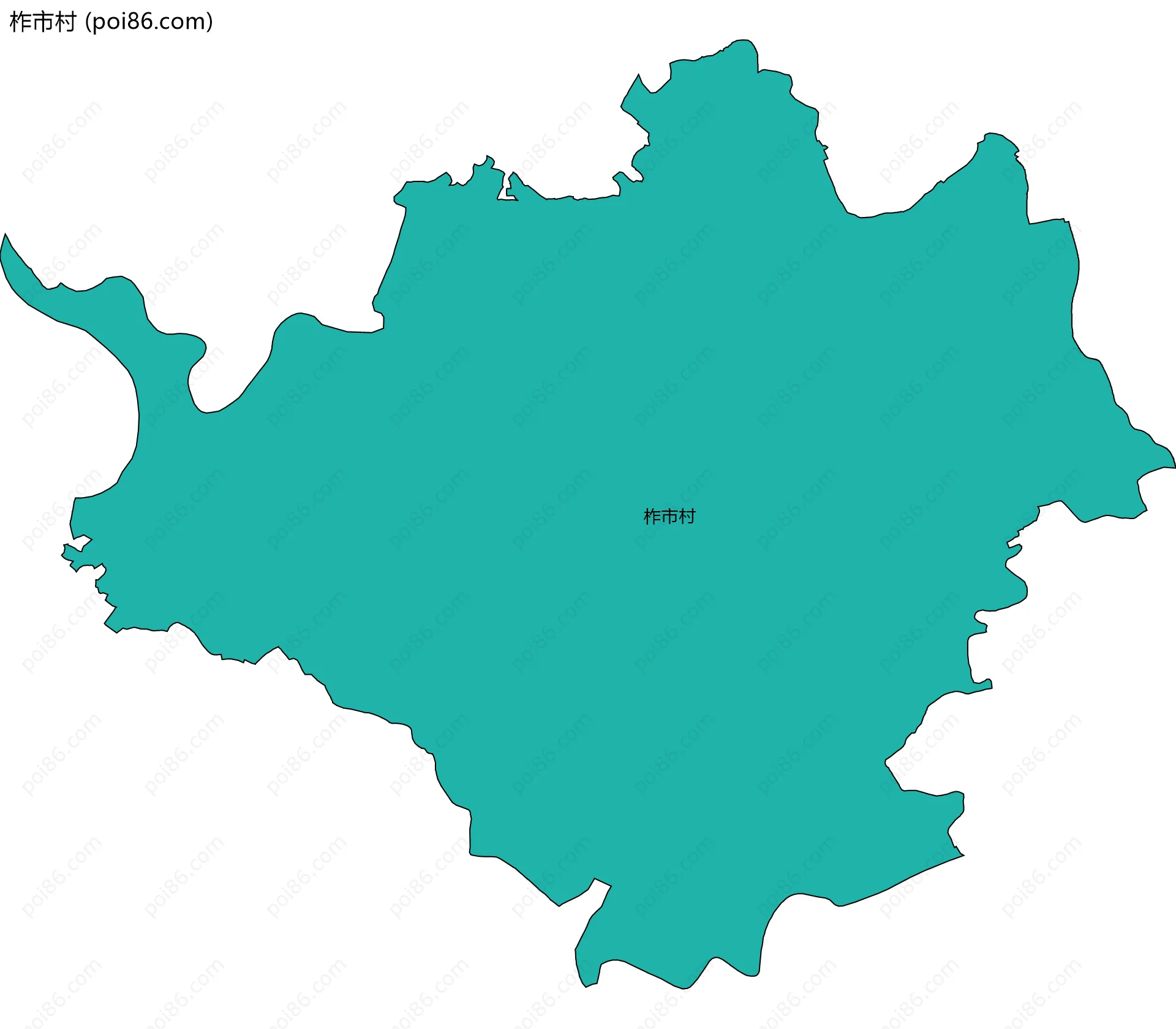 柞市村边界地图