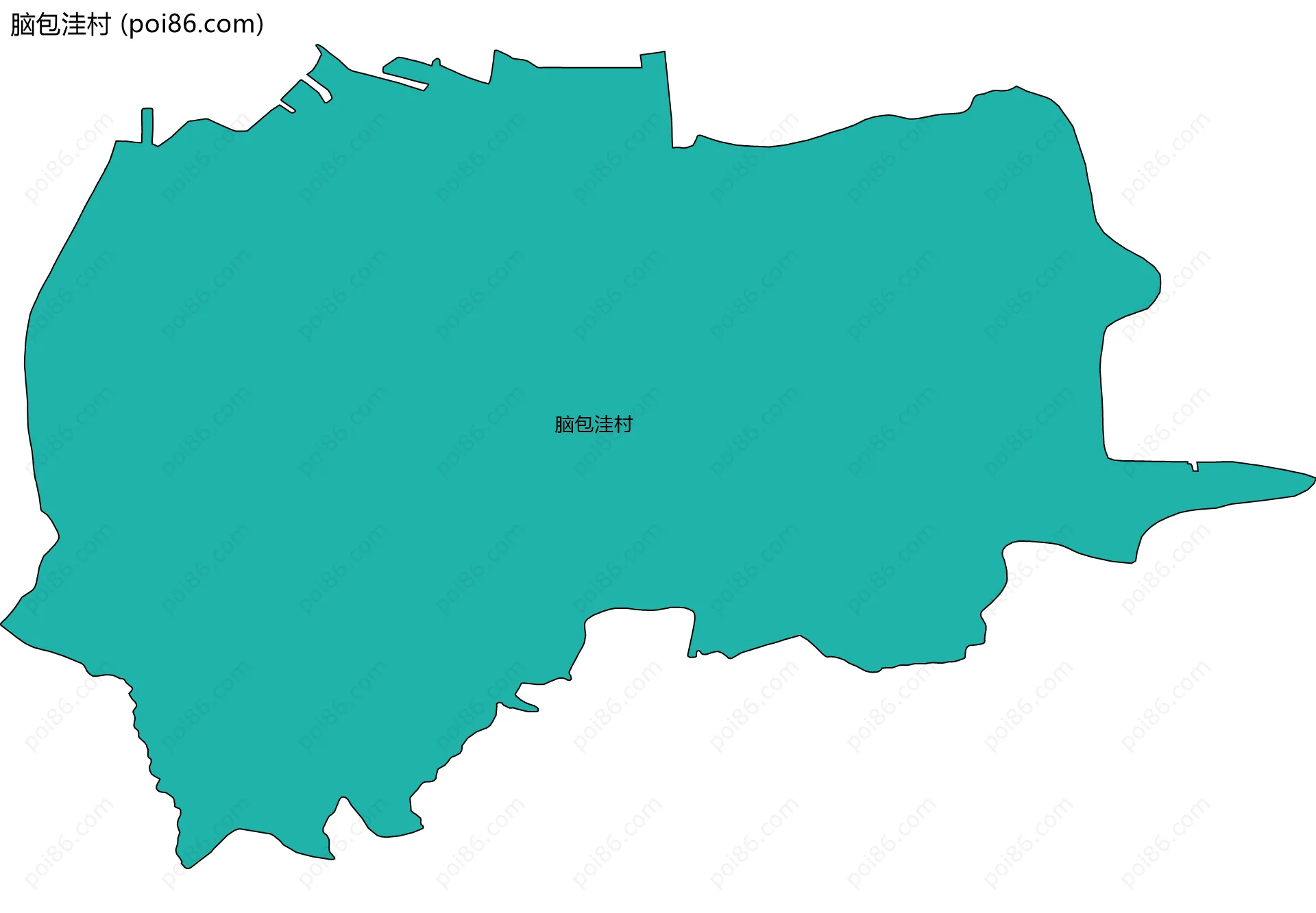 脑包洼村边界地图