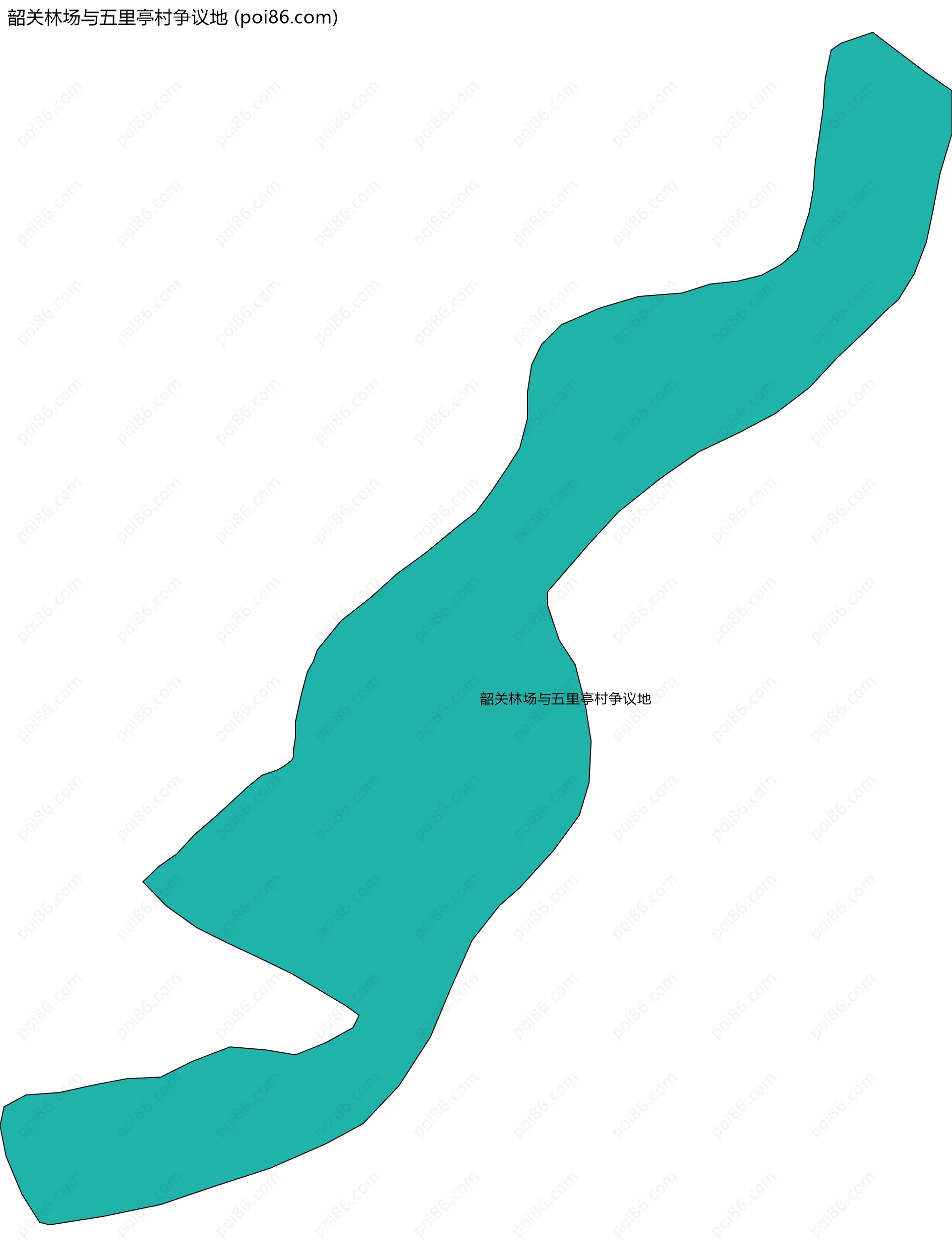 韶关林场与五里亭村争议地边界地图