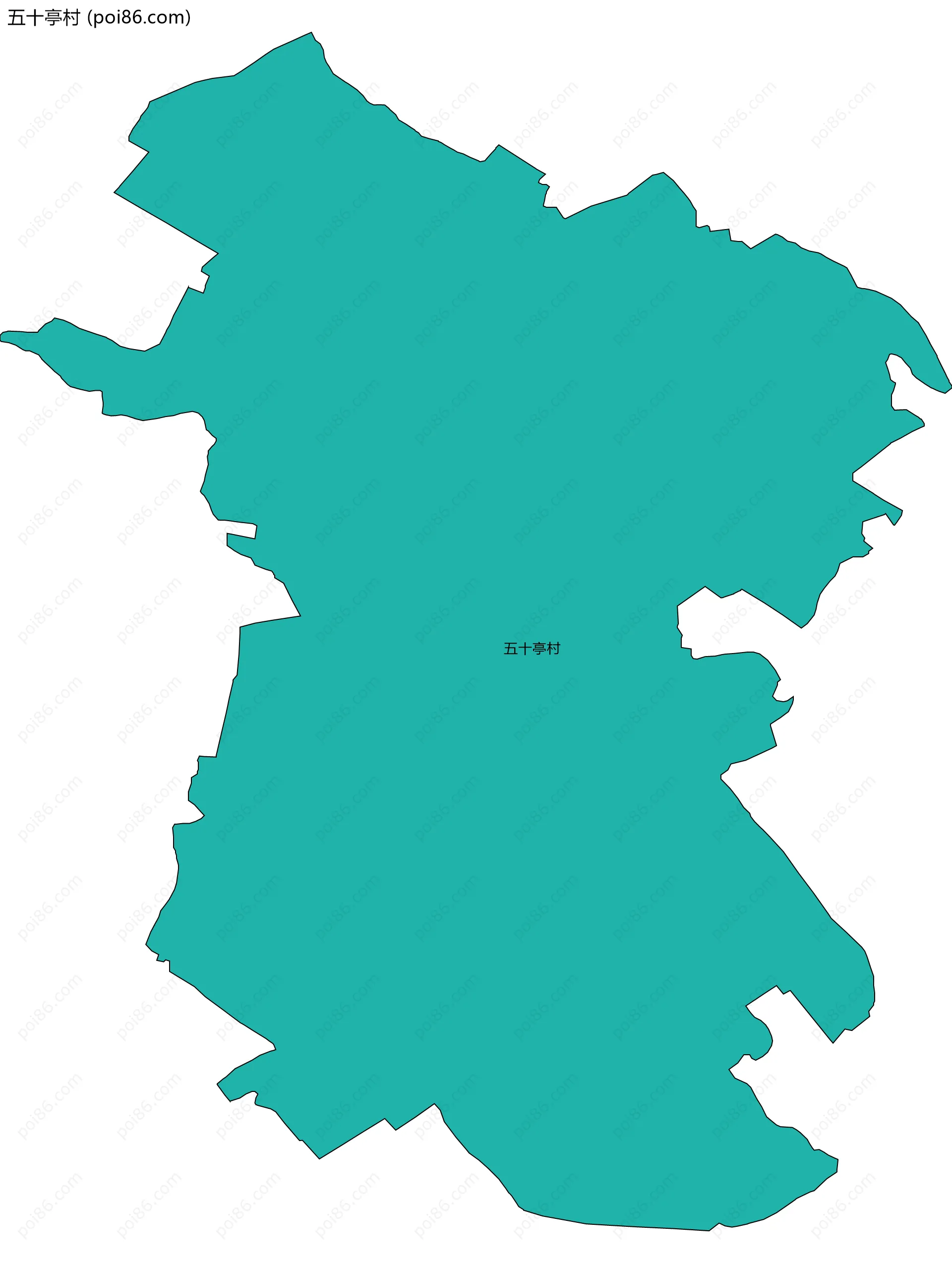 五十亭村边界地图