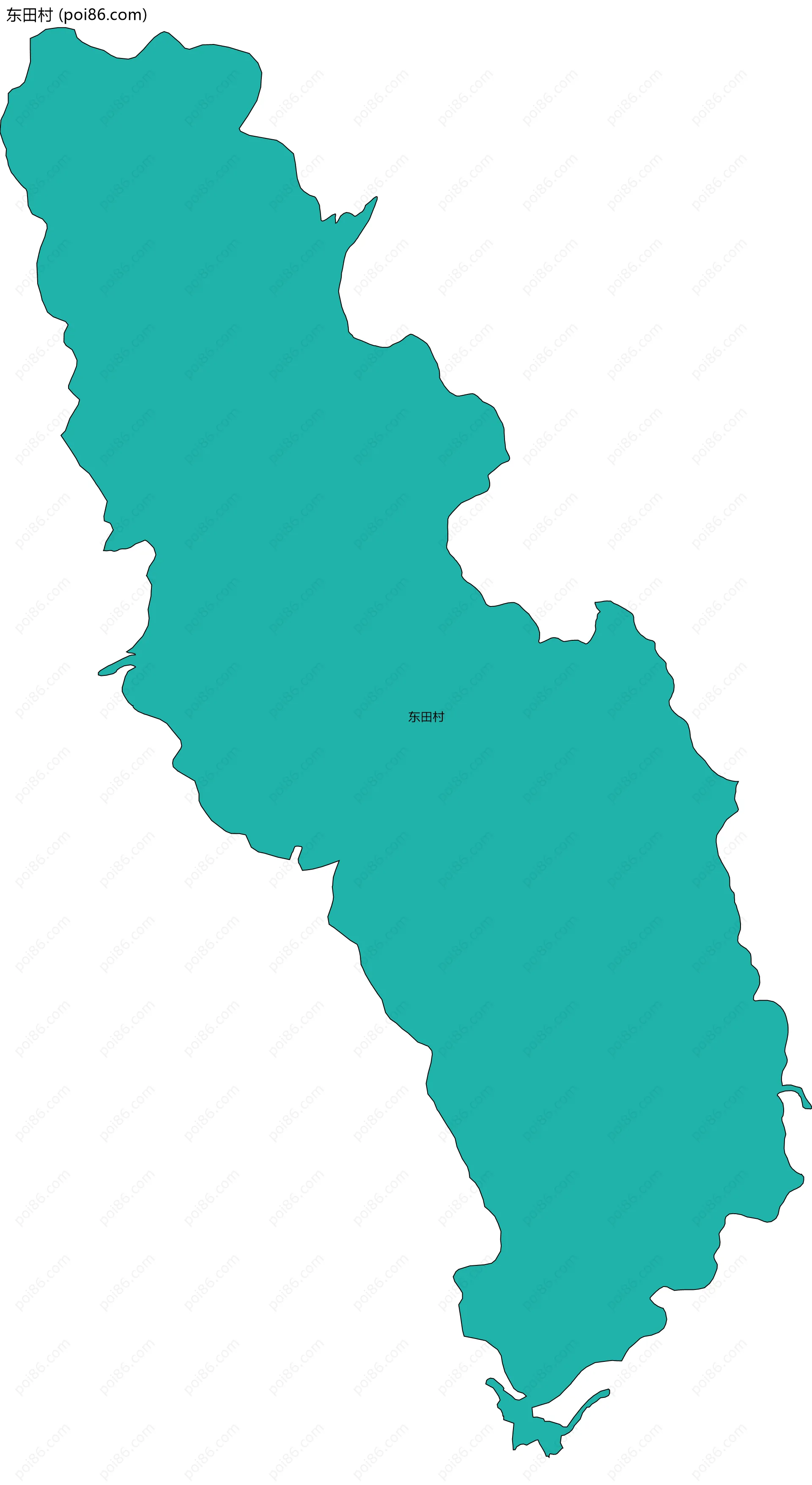 东田村边界地图