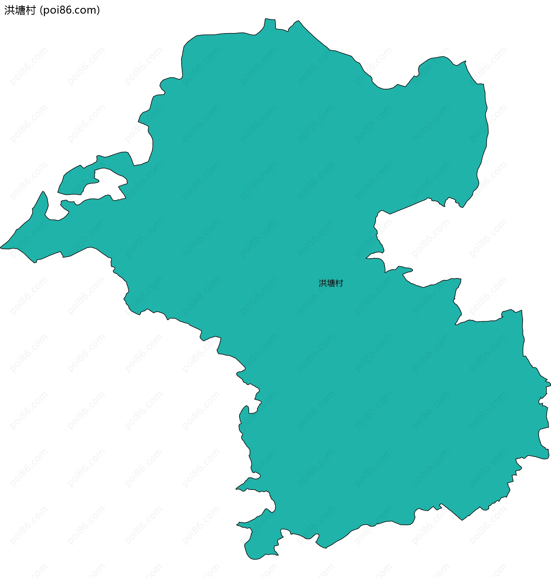 洪塘村边界地图