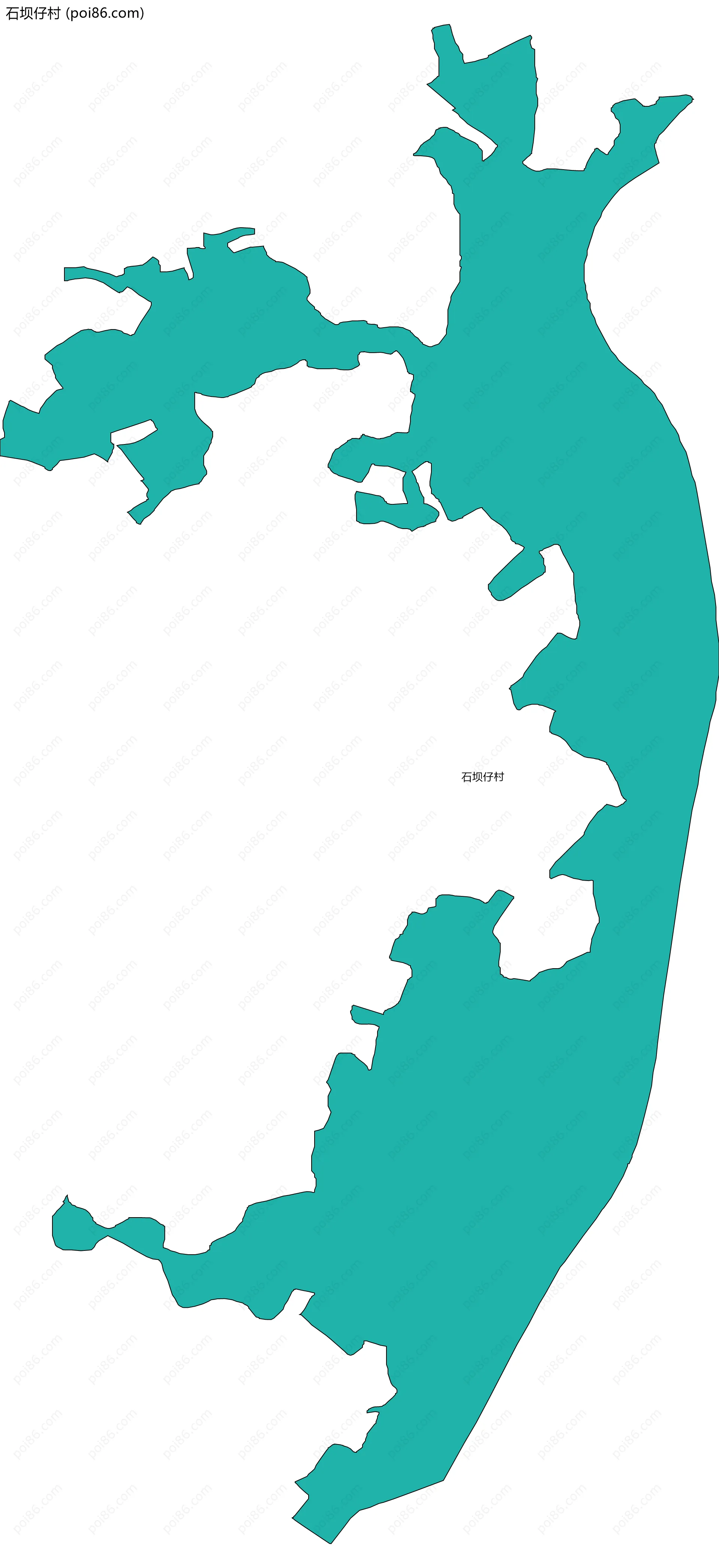 石坝仔村边界地图