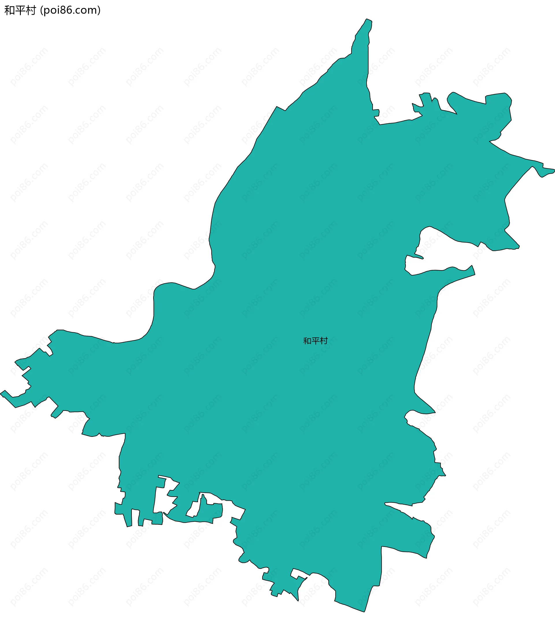 和平村边界地图