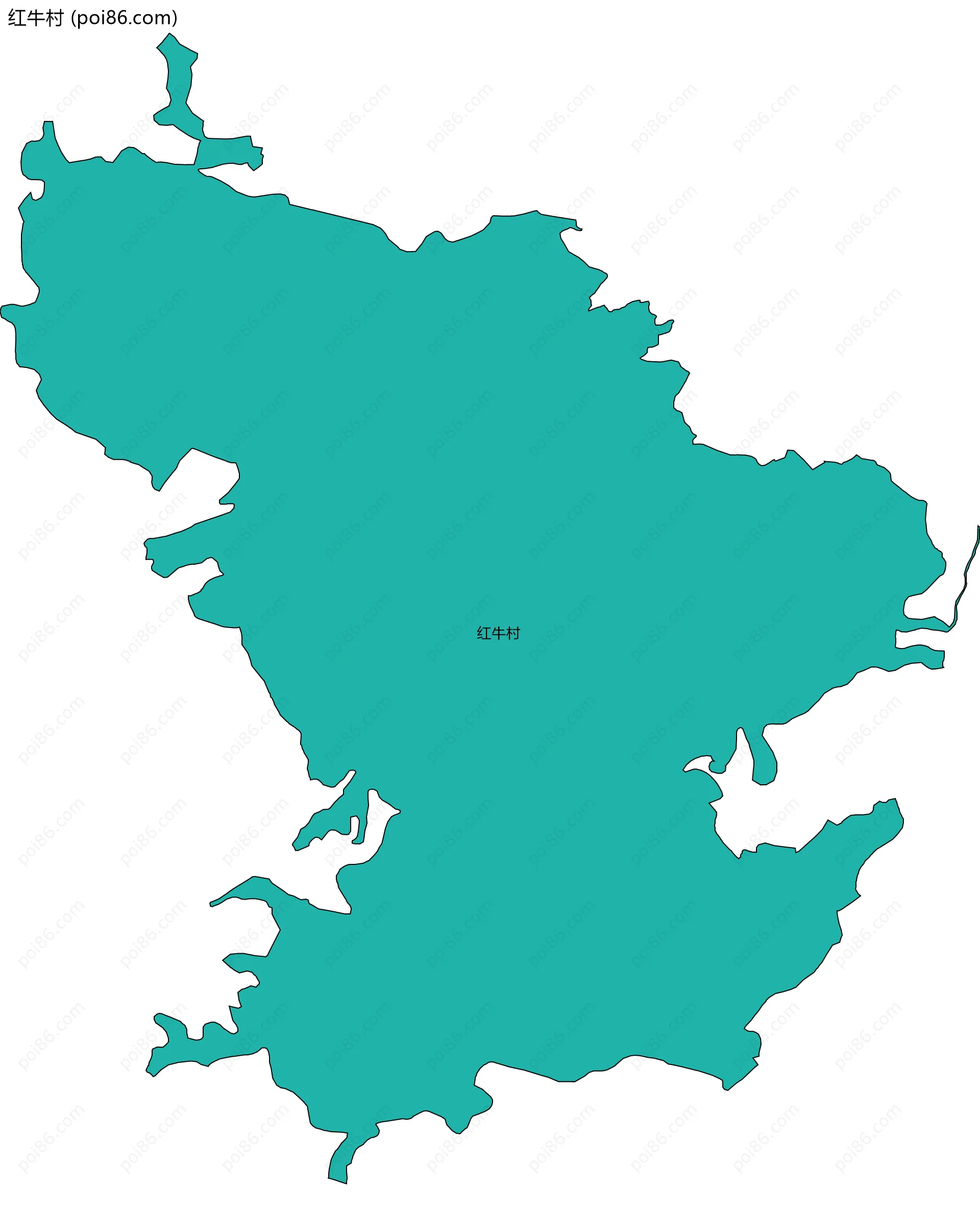 红牛村边界地图