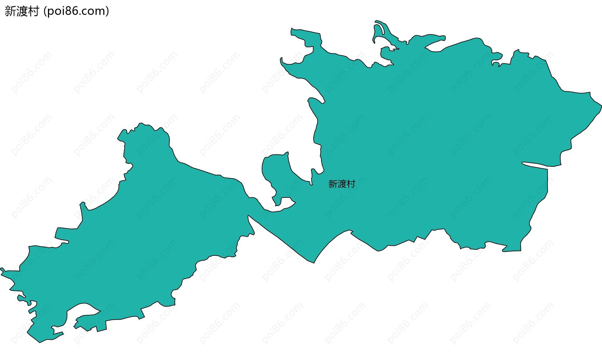 新渡村边界地图