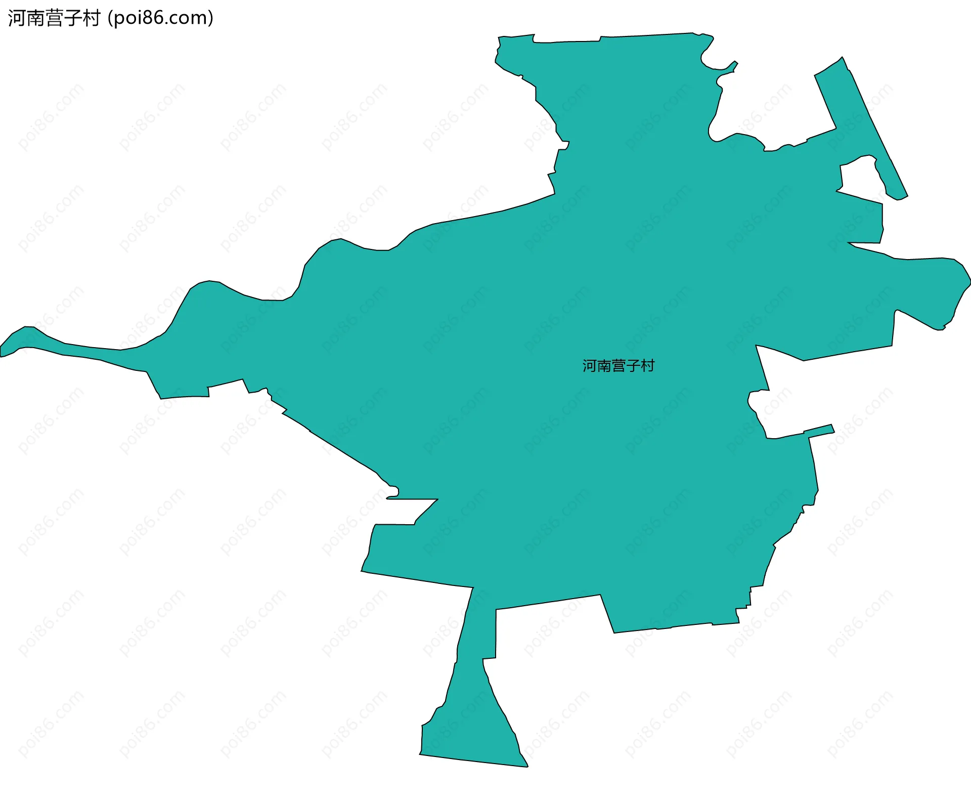 河南营子村边界地图