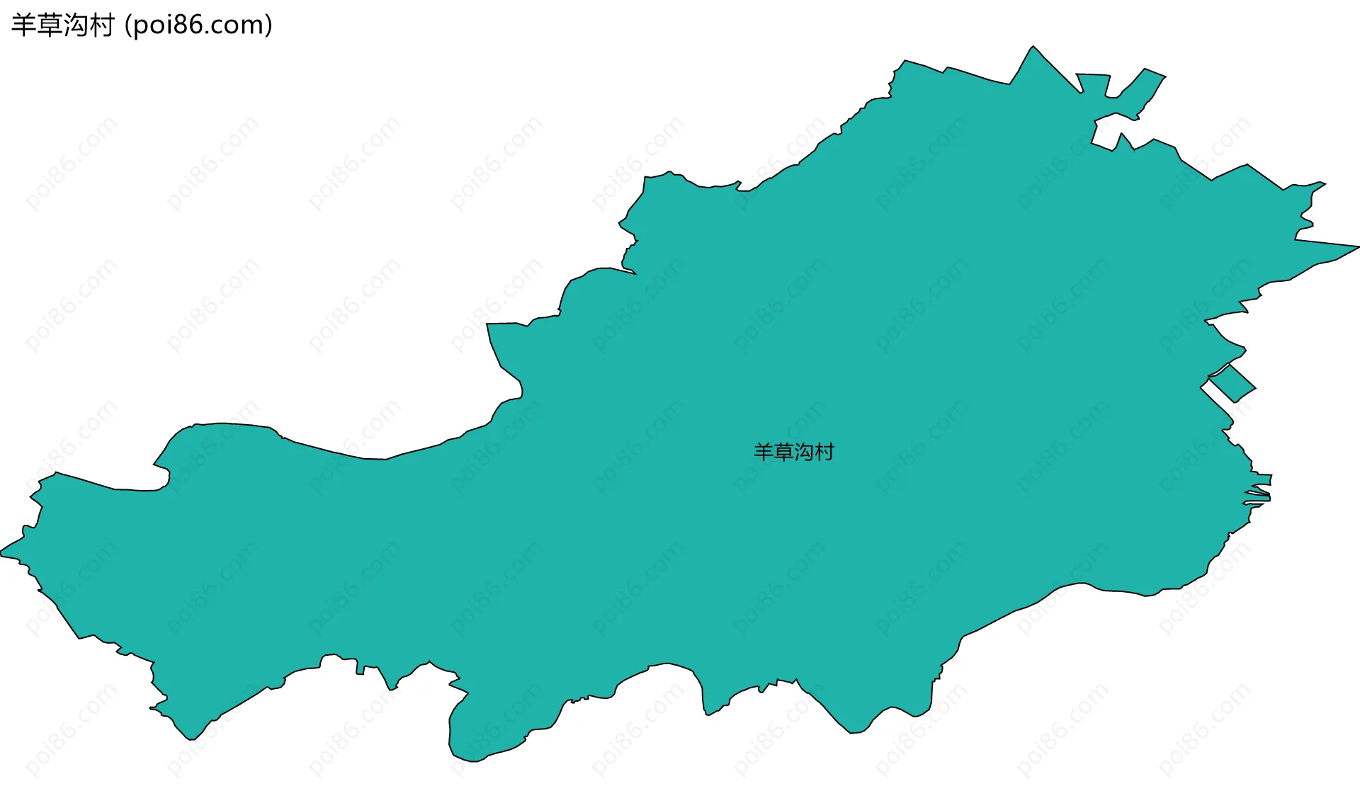 羊草沟村边界地图