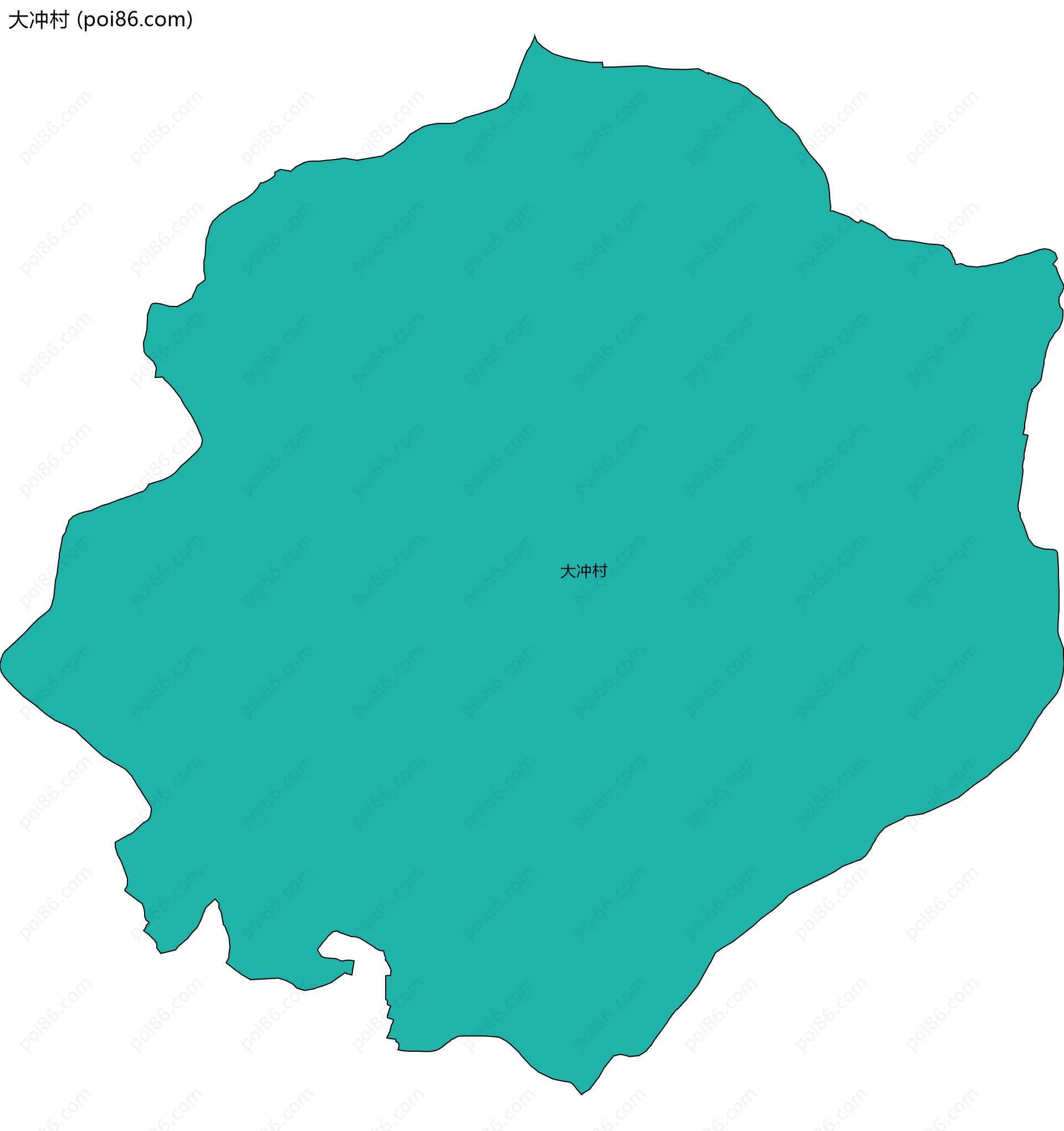 大冲村边界地图
