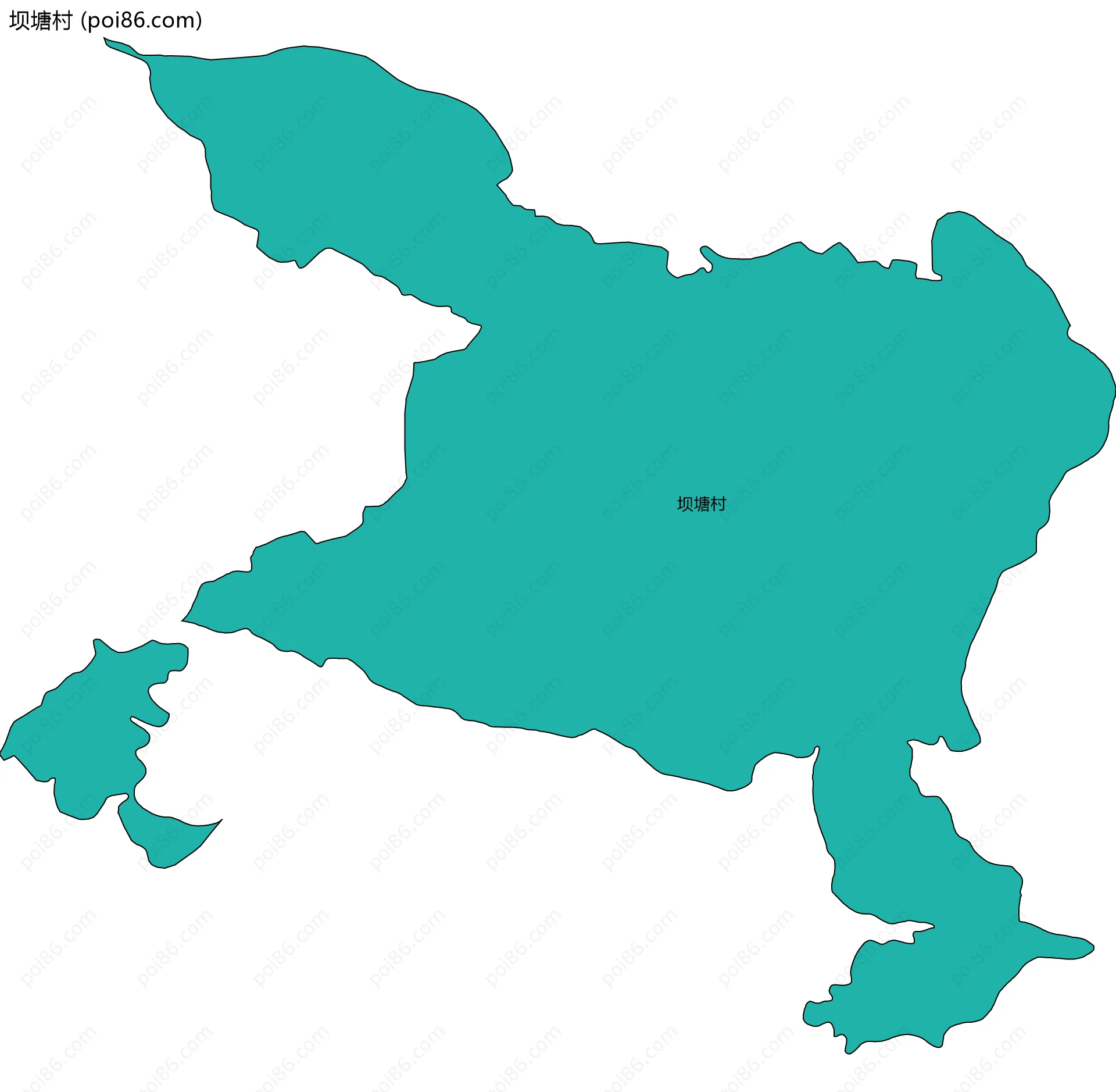 坝塘村边界地图