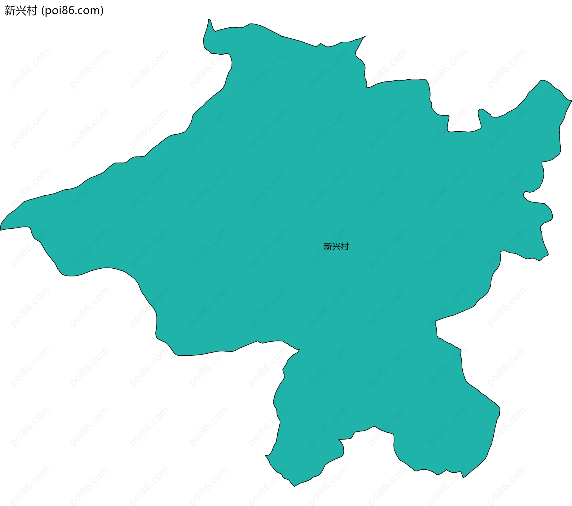 新兴村边界地图