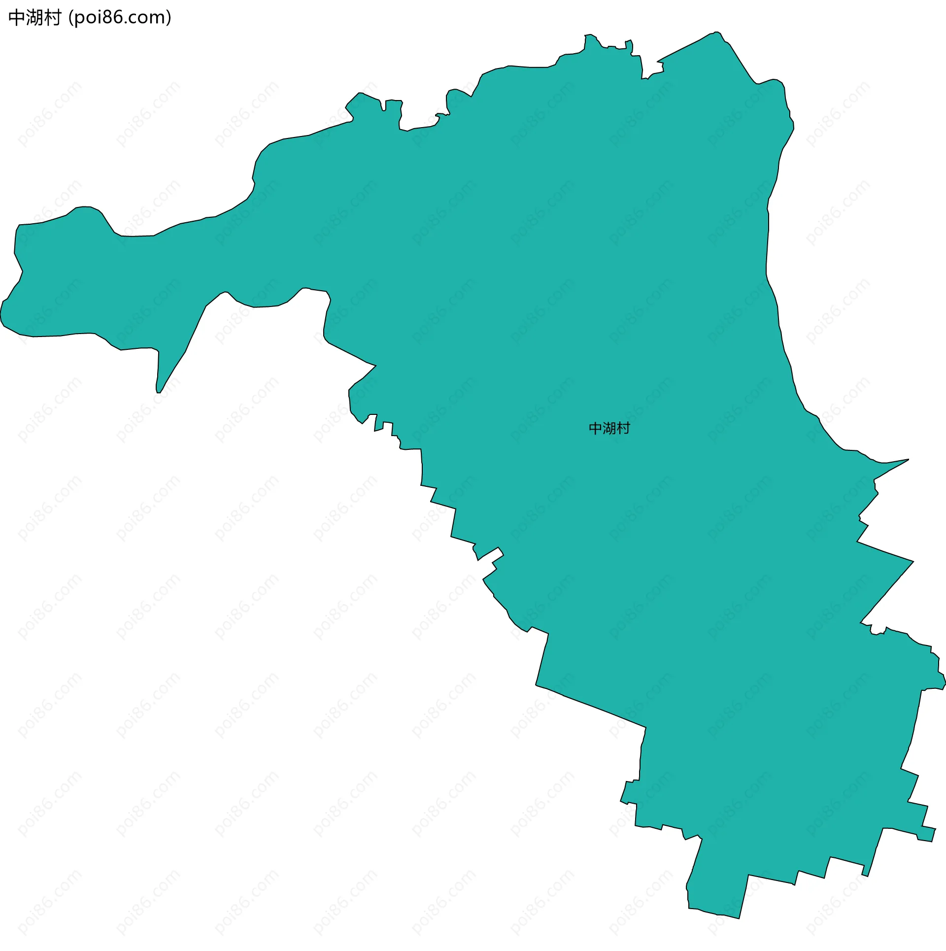 中湖村边界地图