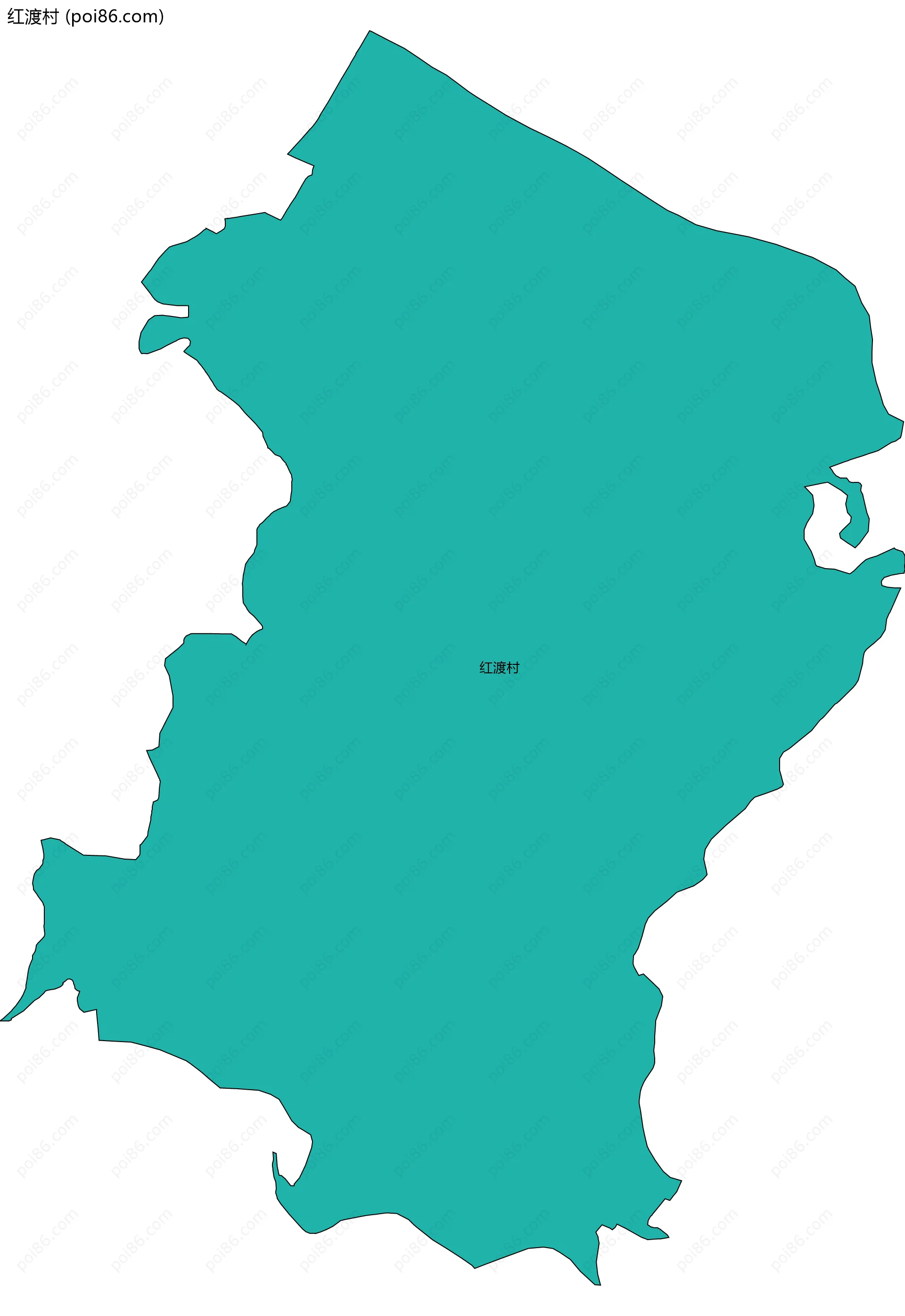 红渡村边界地图