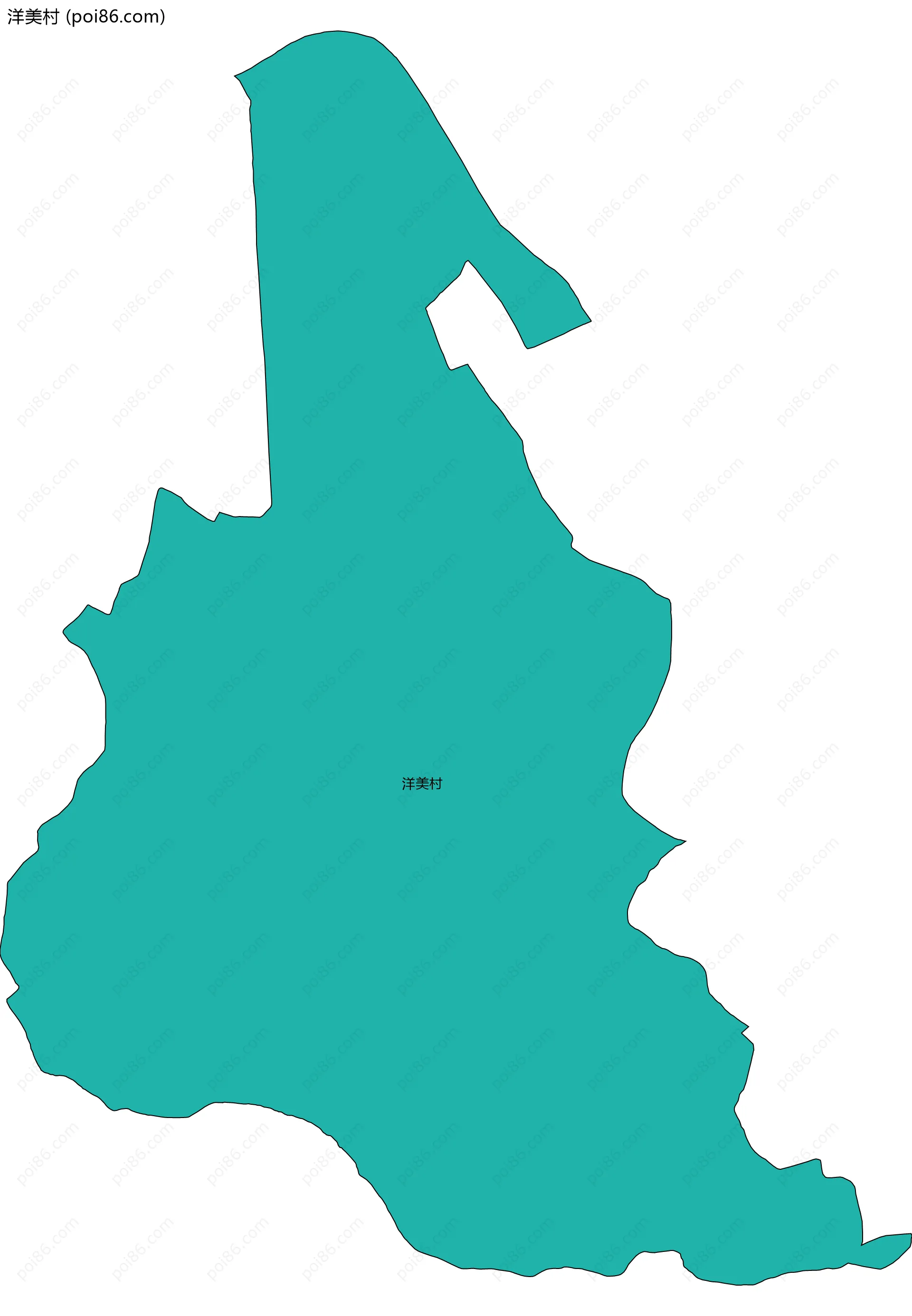 洋美村边界地图