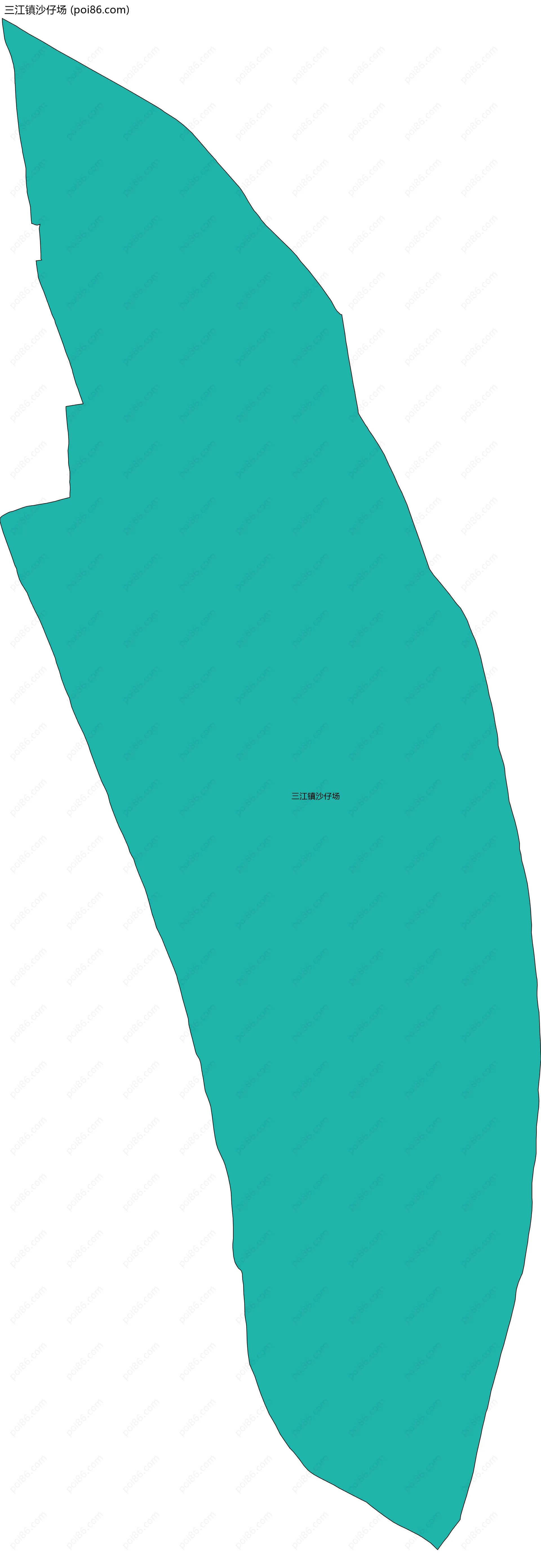 三江镇沙仔场边界地图