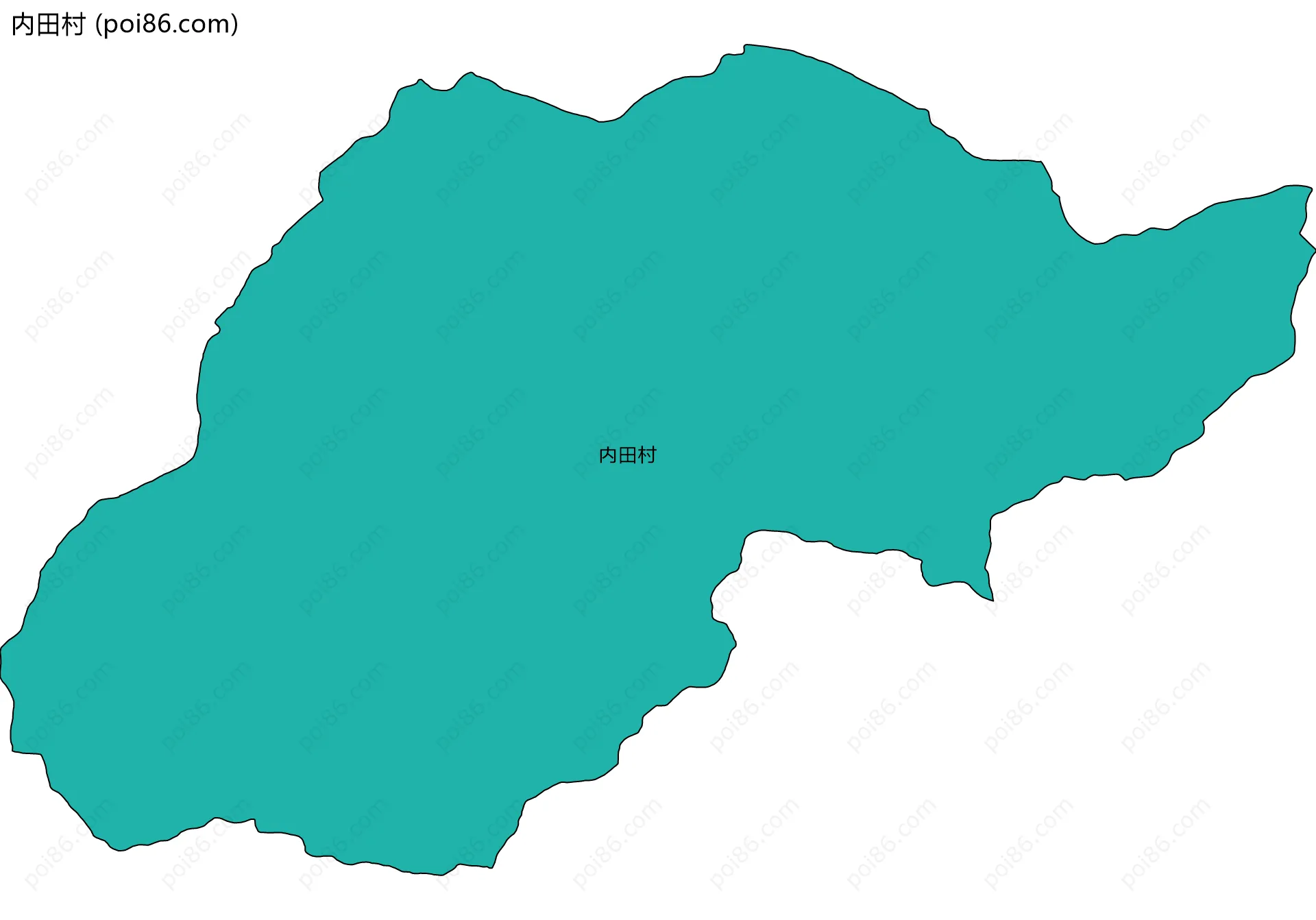 内田村边界地图