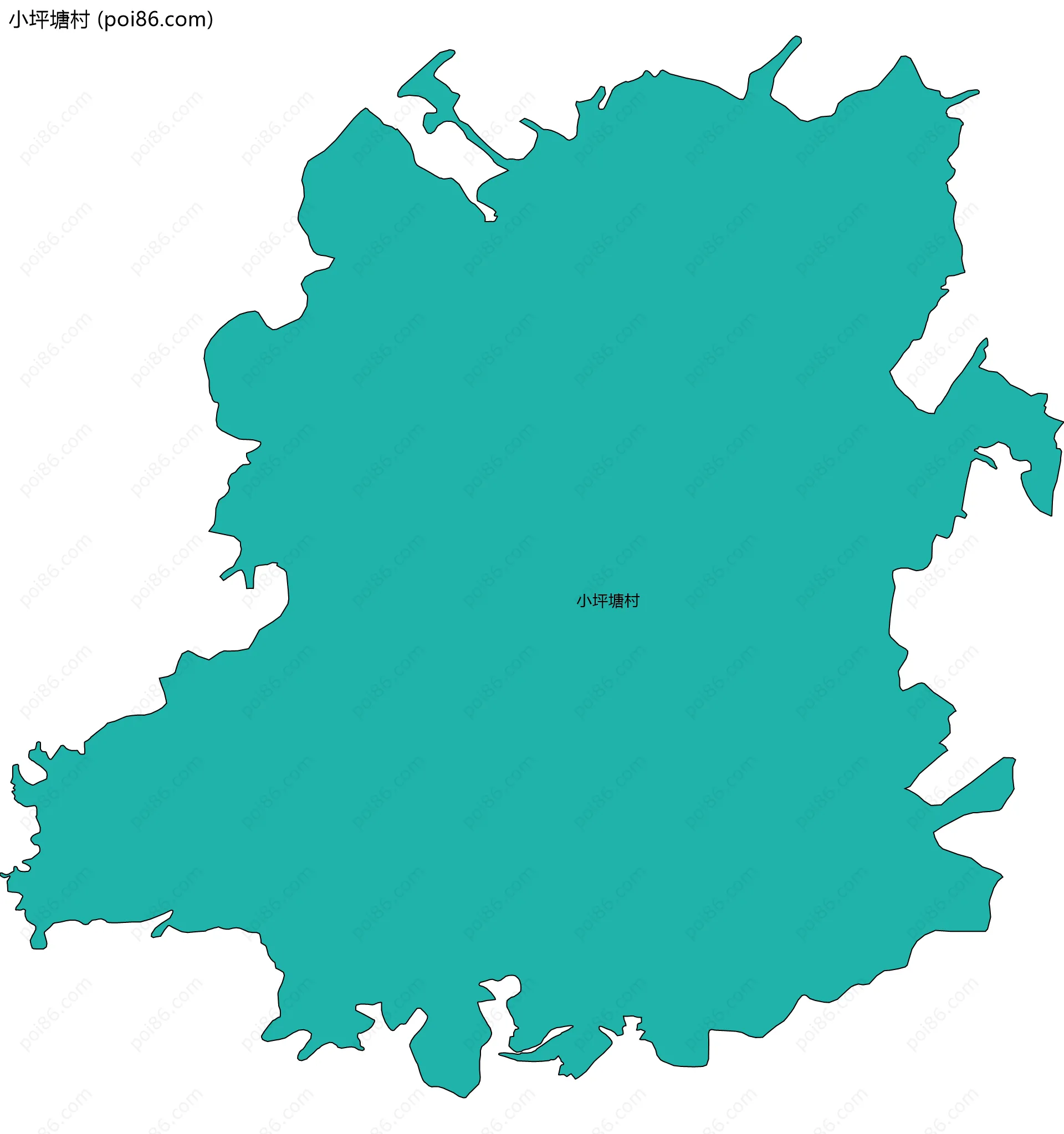 小坪塘村边界地图