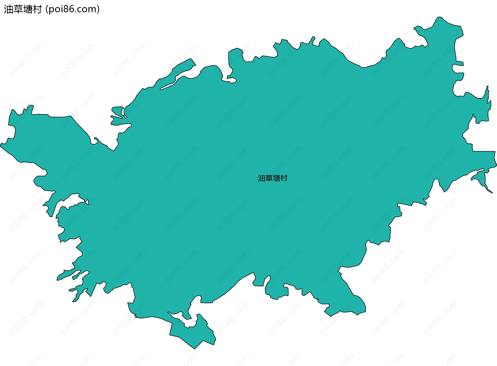 油草塘村边界地图