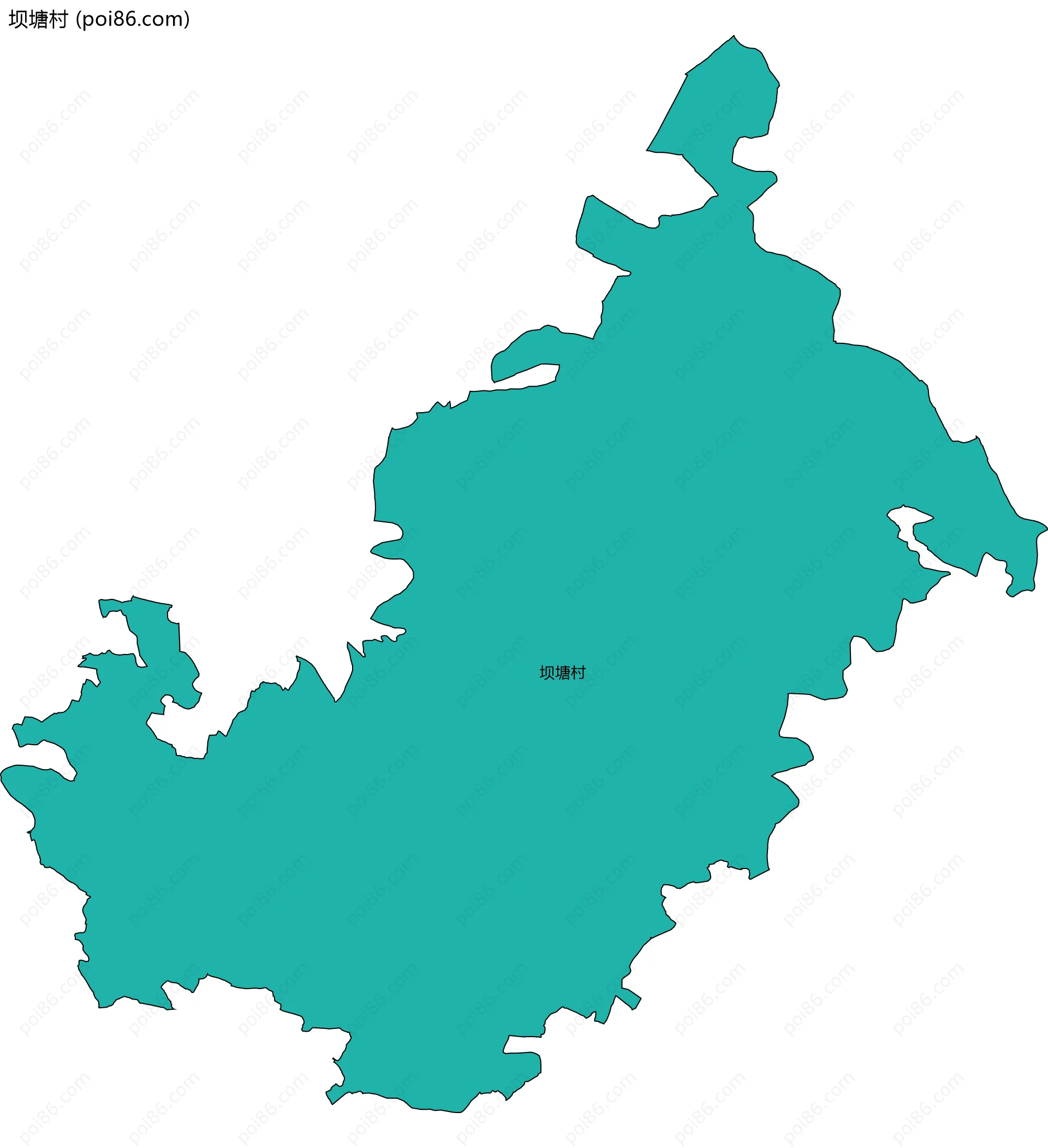 坝塘村边界地图