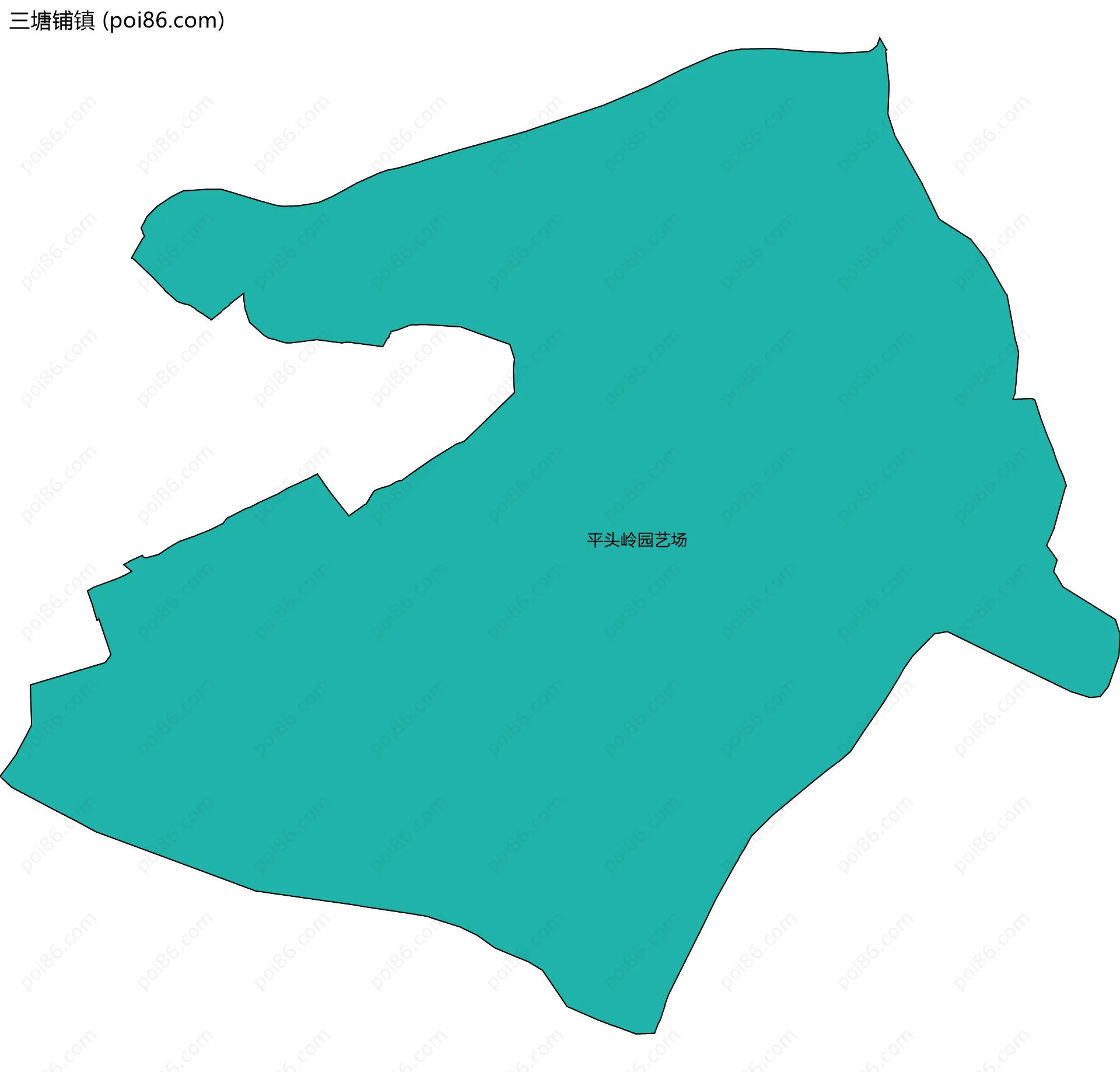 三塘铺镇边界地图(五级行政区划)