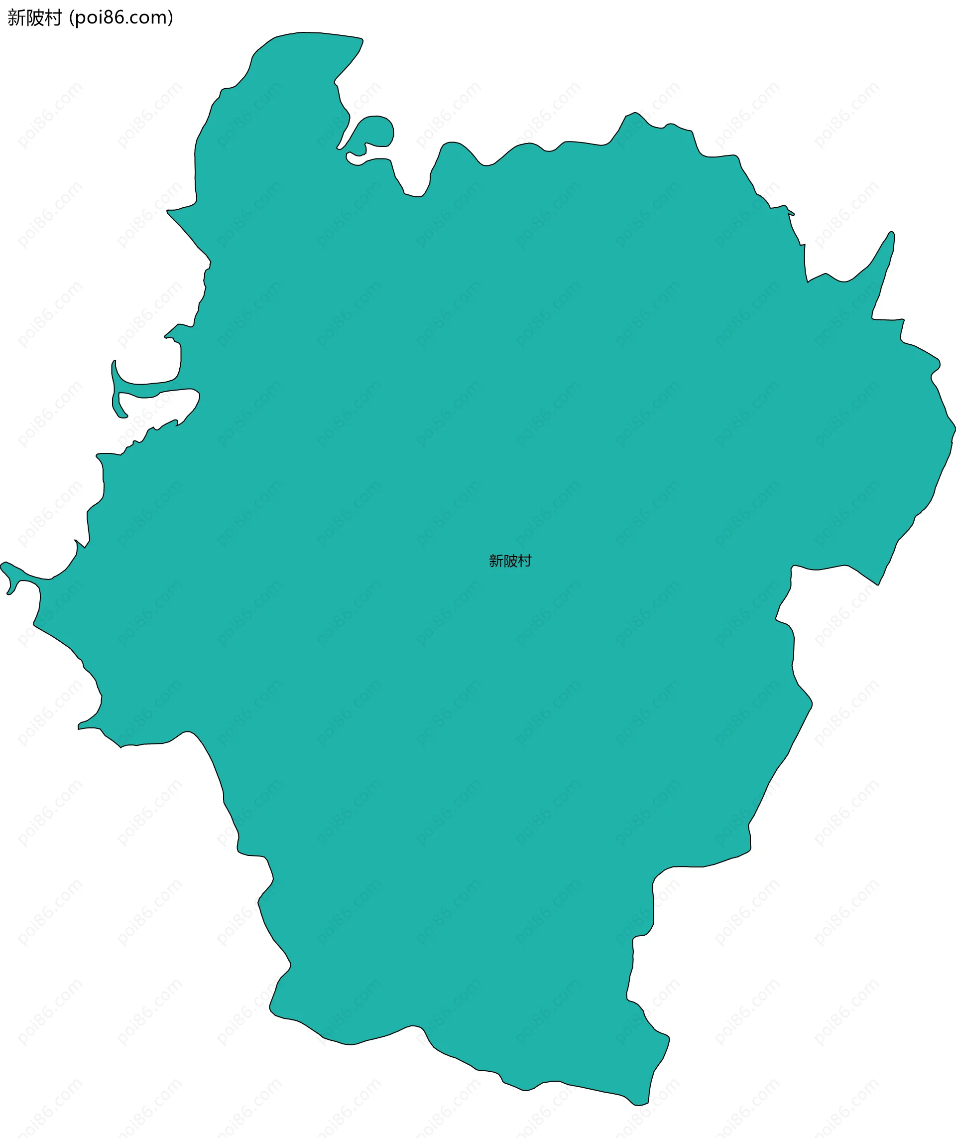 新陂村边界地图