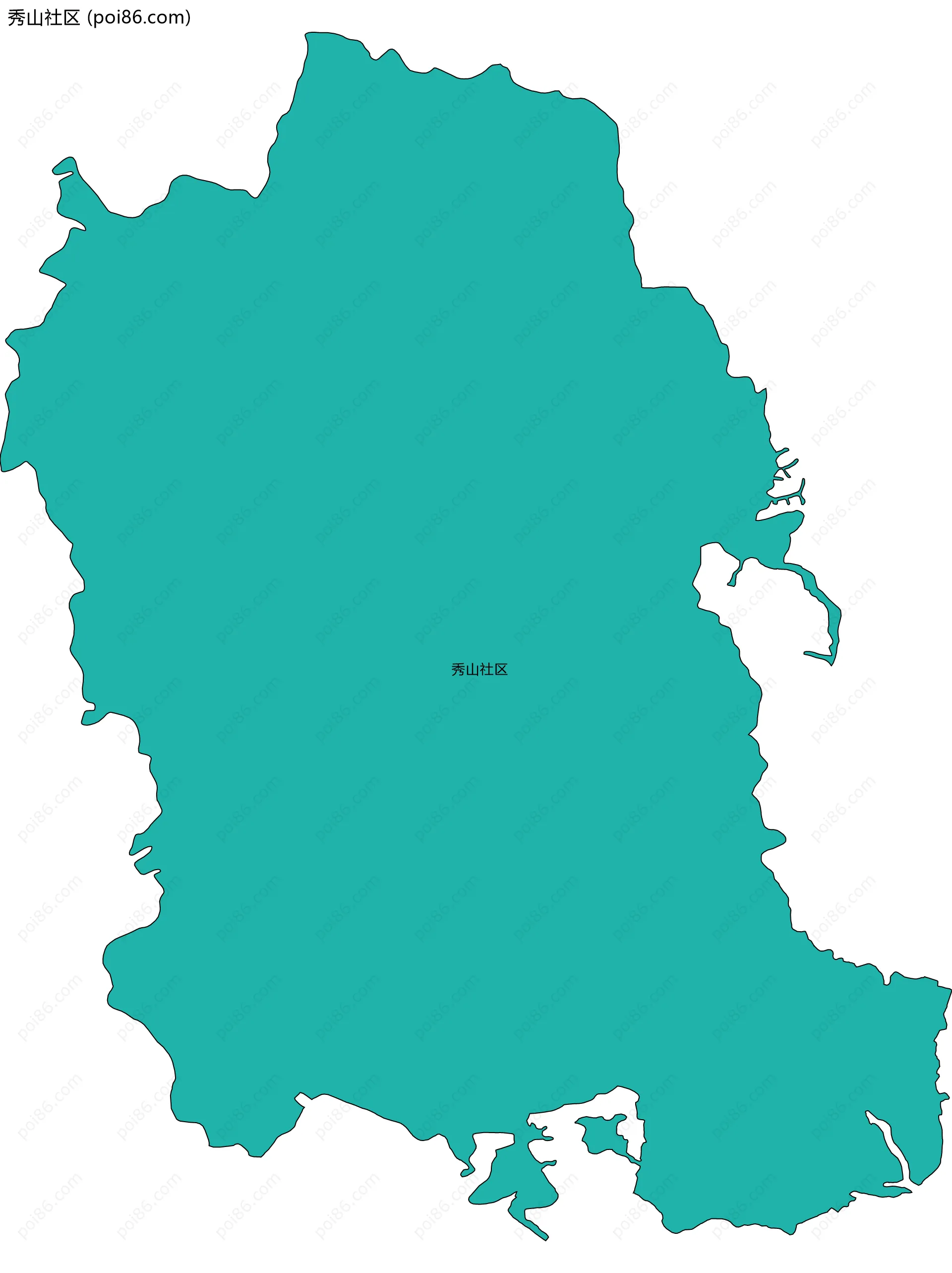 秀山社区边界地图