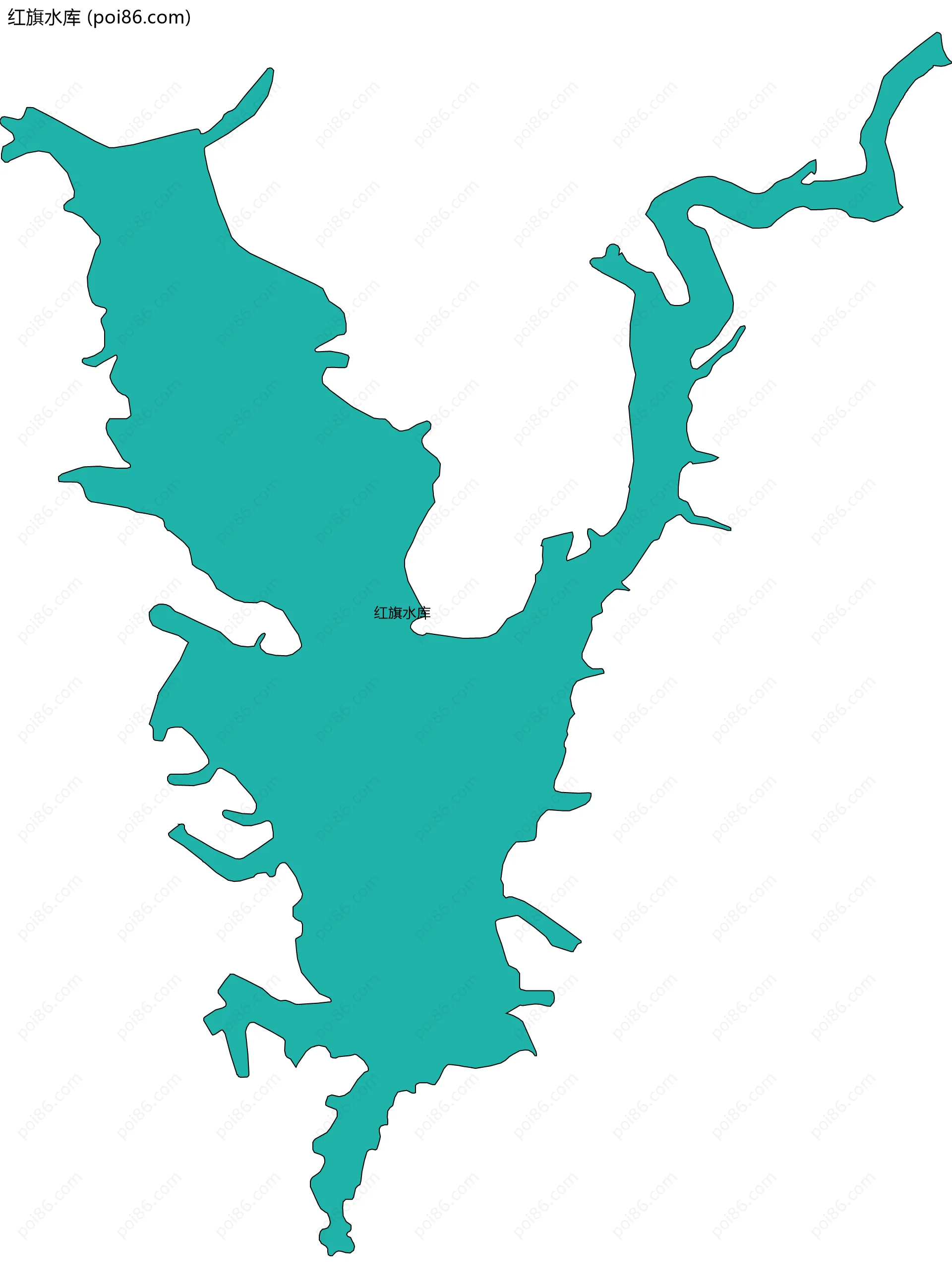 红旗水库边界地图