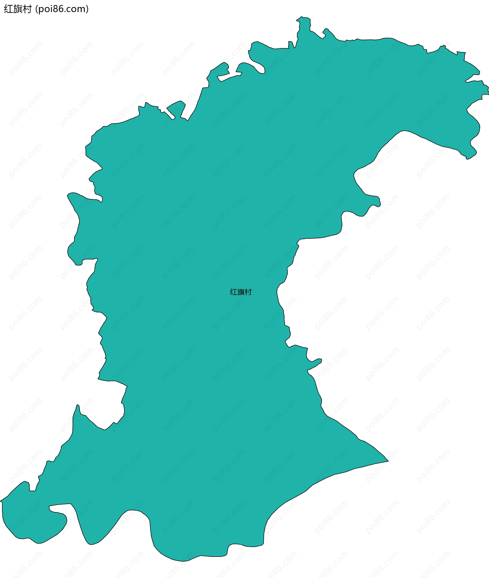 红旗村边界地图